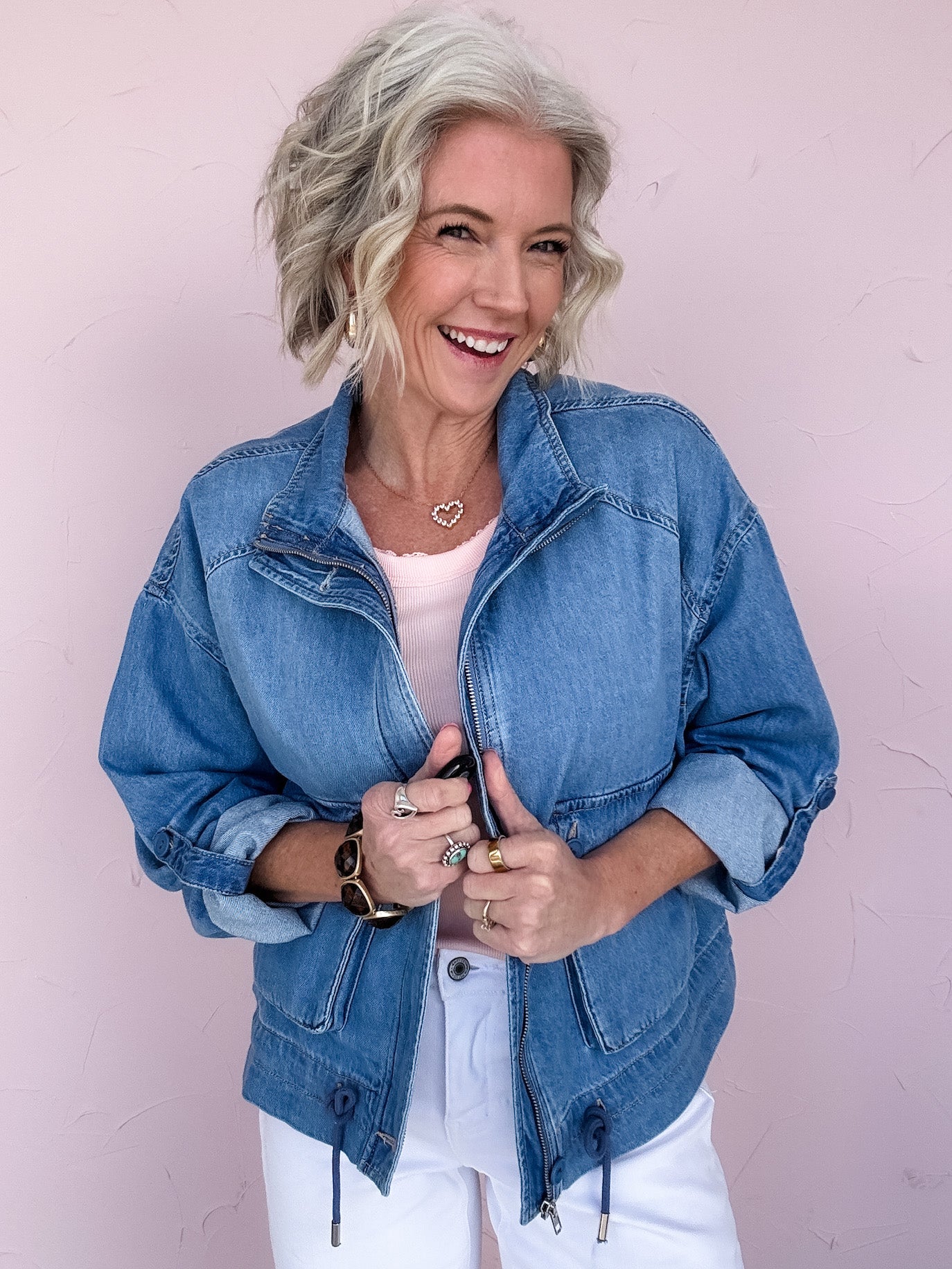 On Repeat Denim Bomber