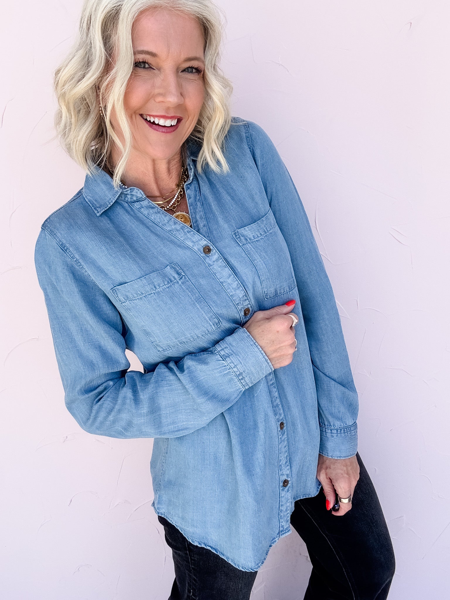 Jolie Button Down | Medium Wash