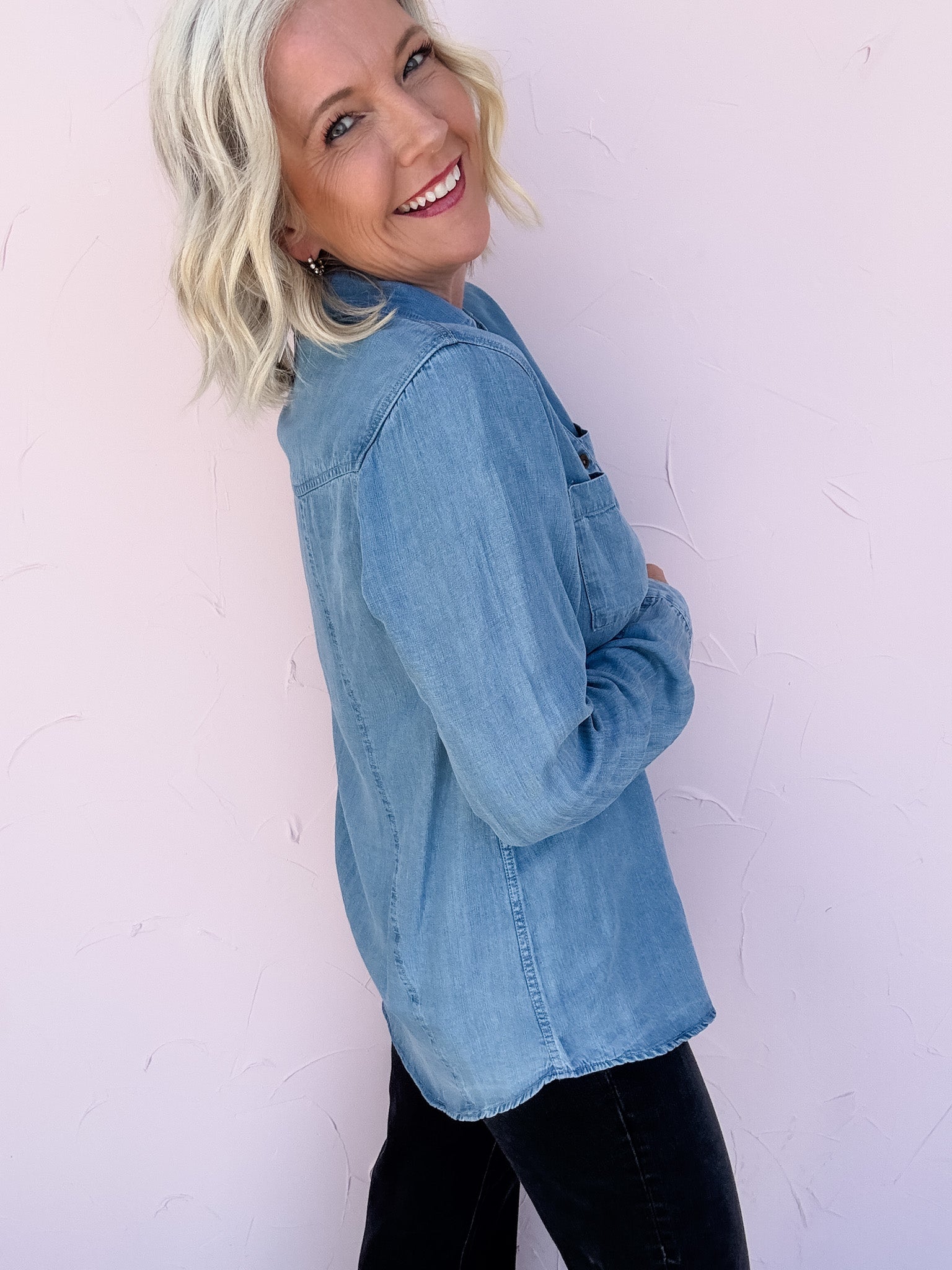 Jolie Button Down | Medium Wash