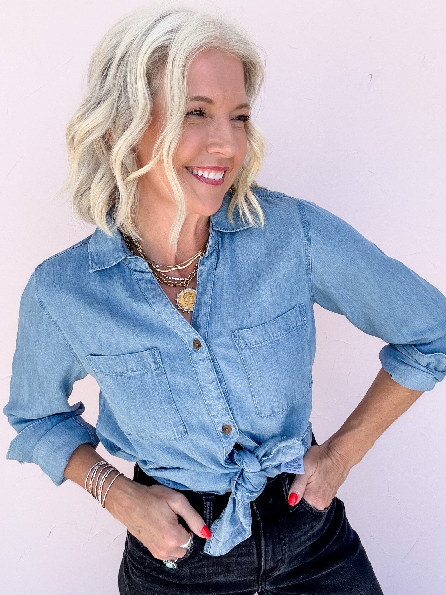 Jolie Button Down | Medium Wash