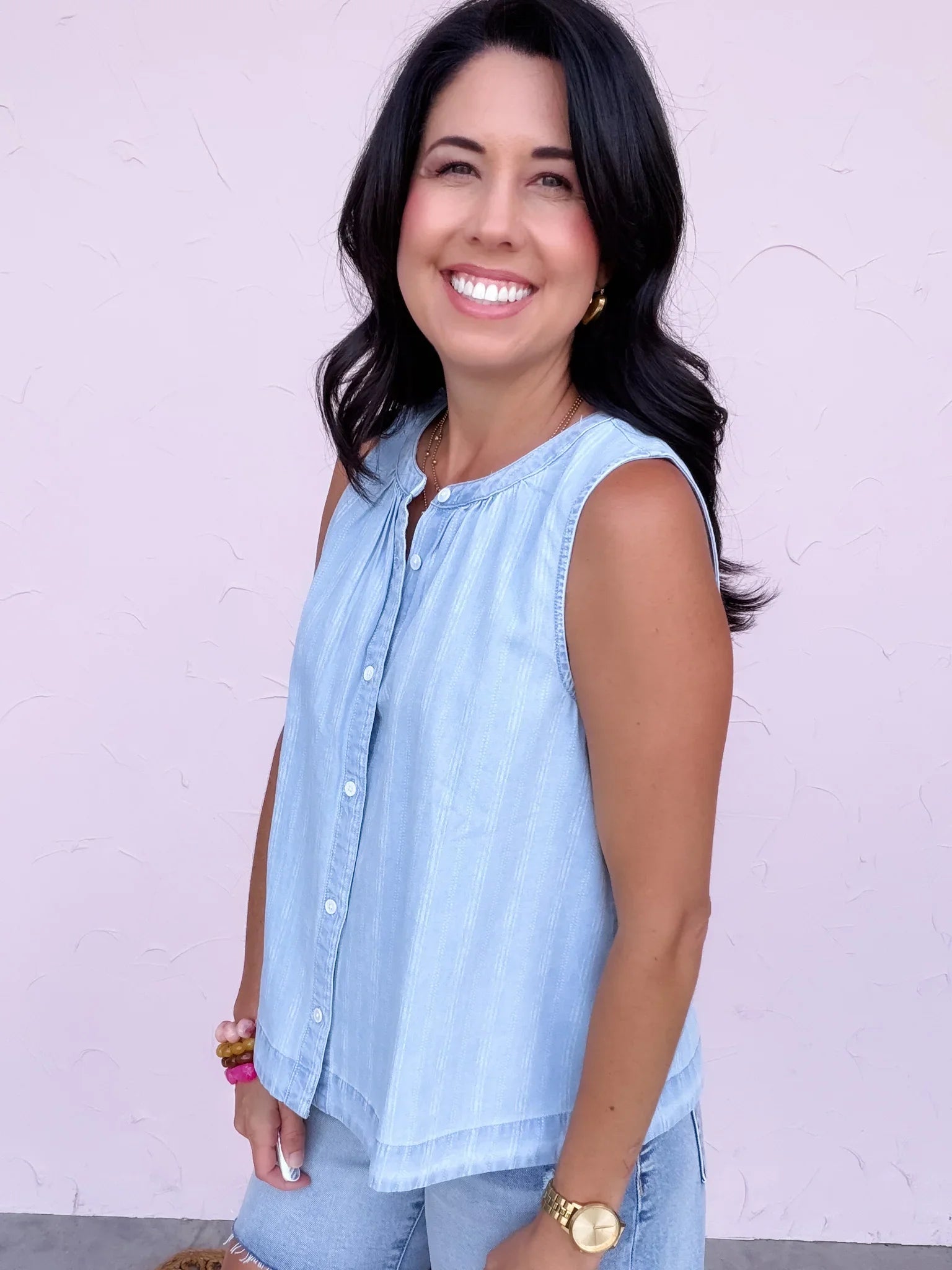 Demi Denim Tank