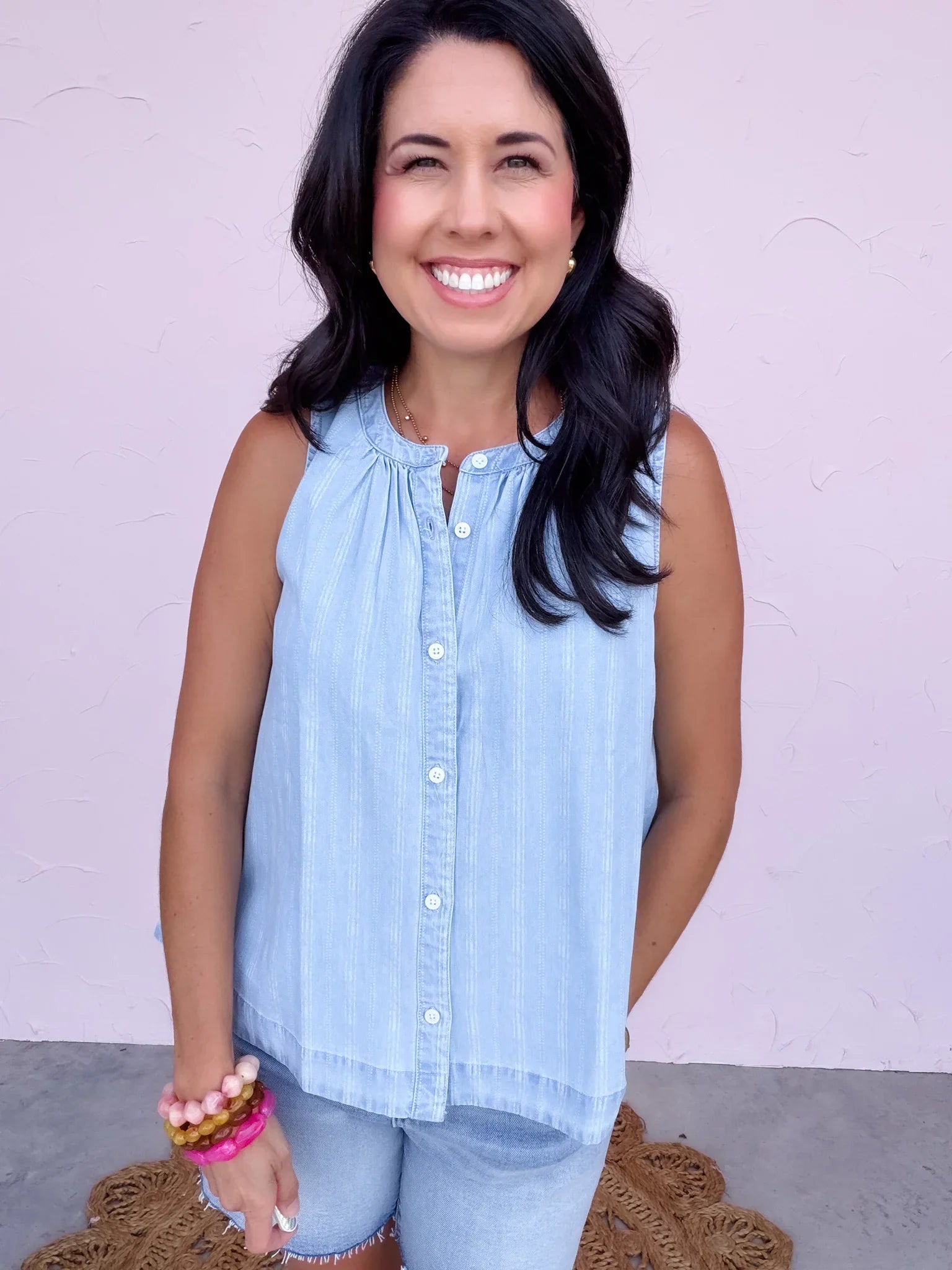 Demi Denim Tank