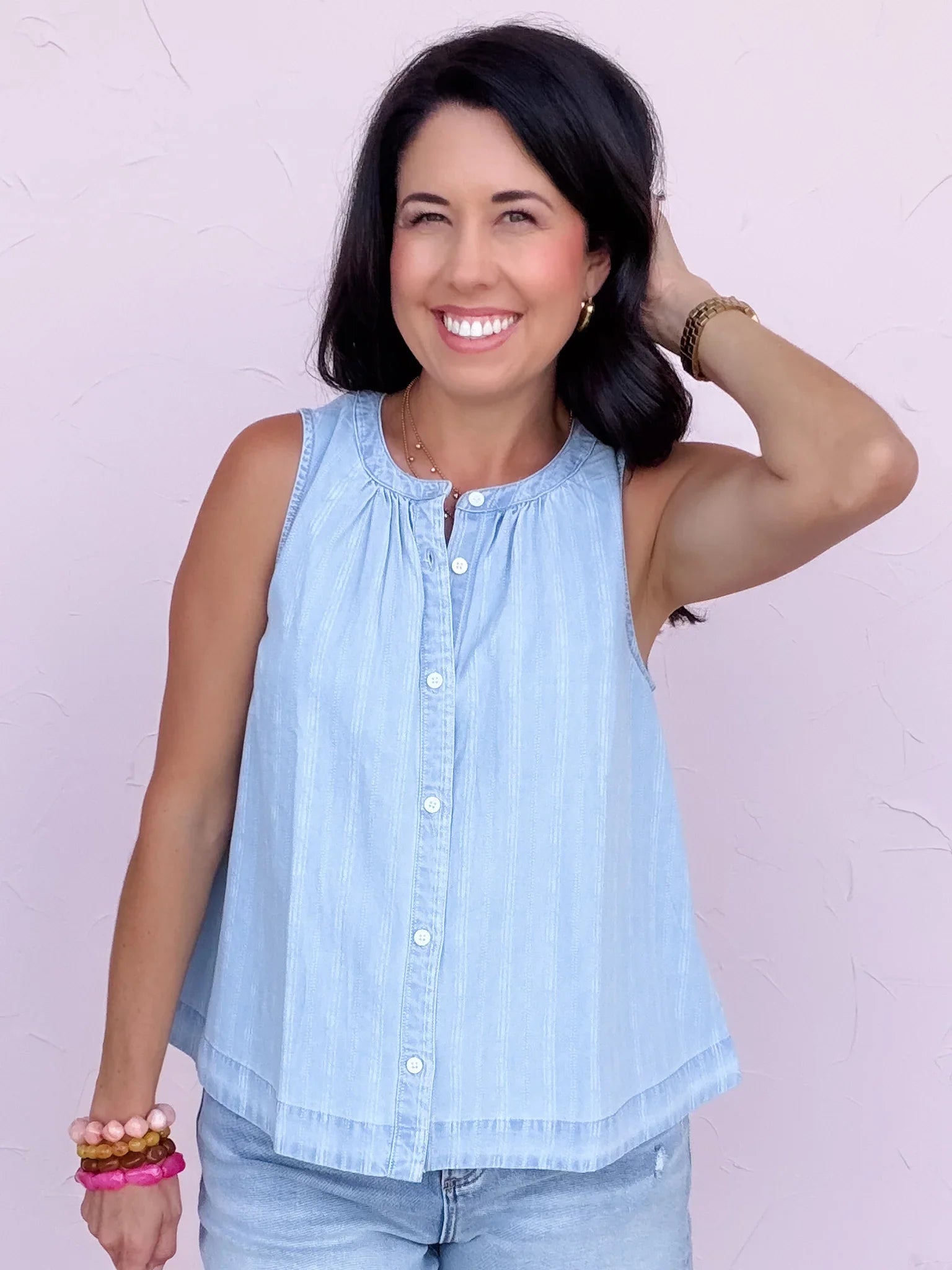 Demi Denim Tank