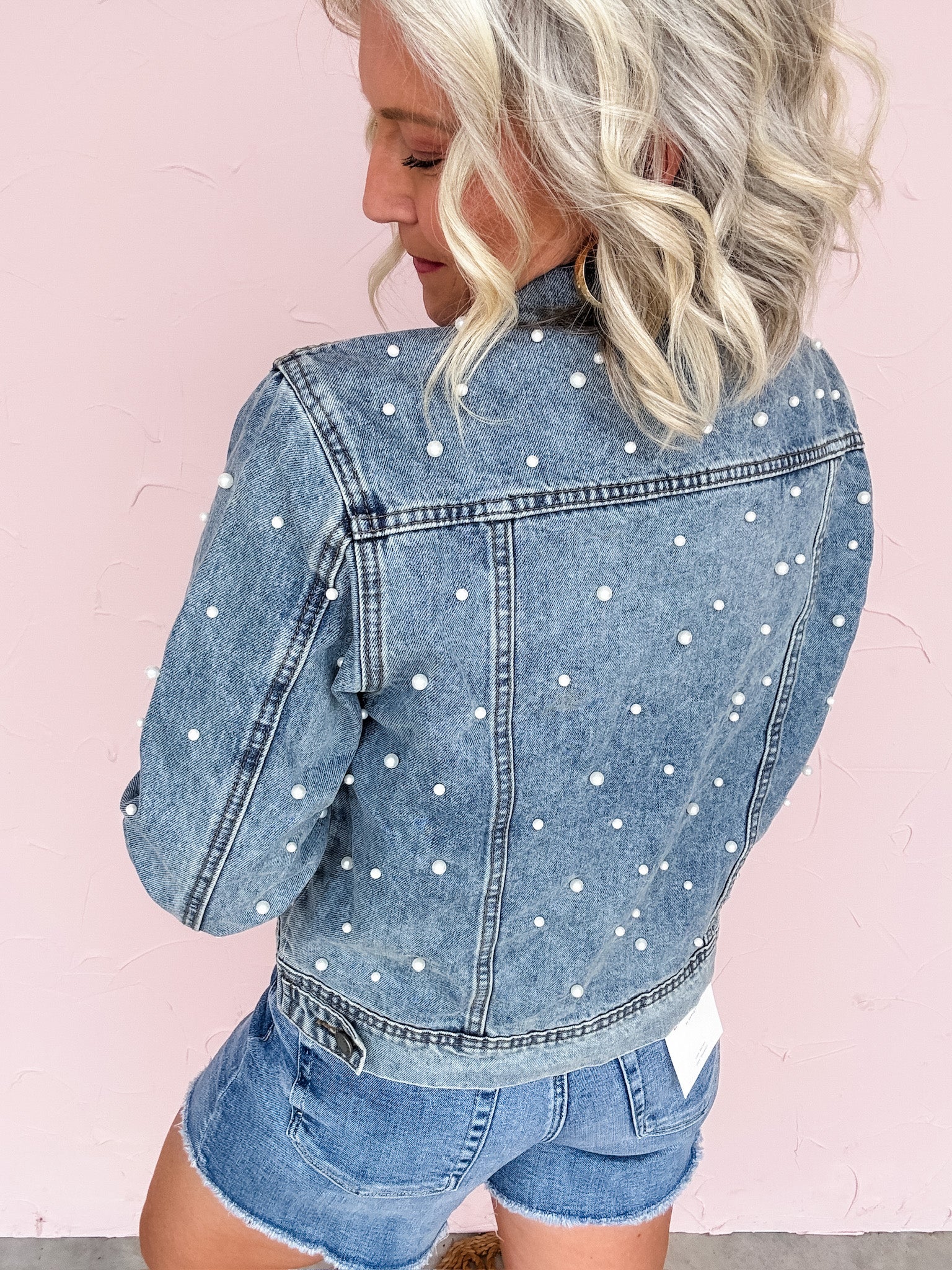 Pearl Studded Denim Jacket