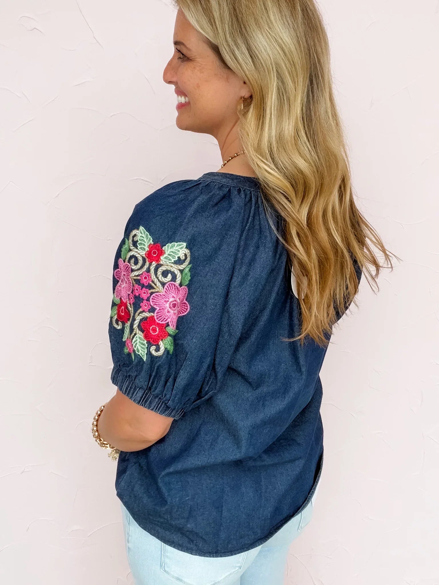Southern Stitch Denim Top