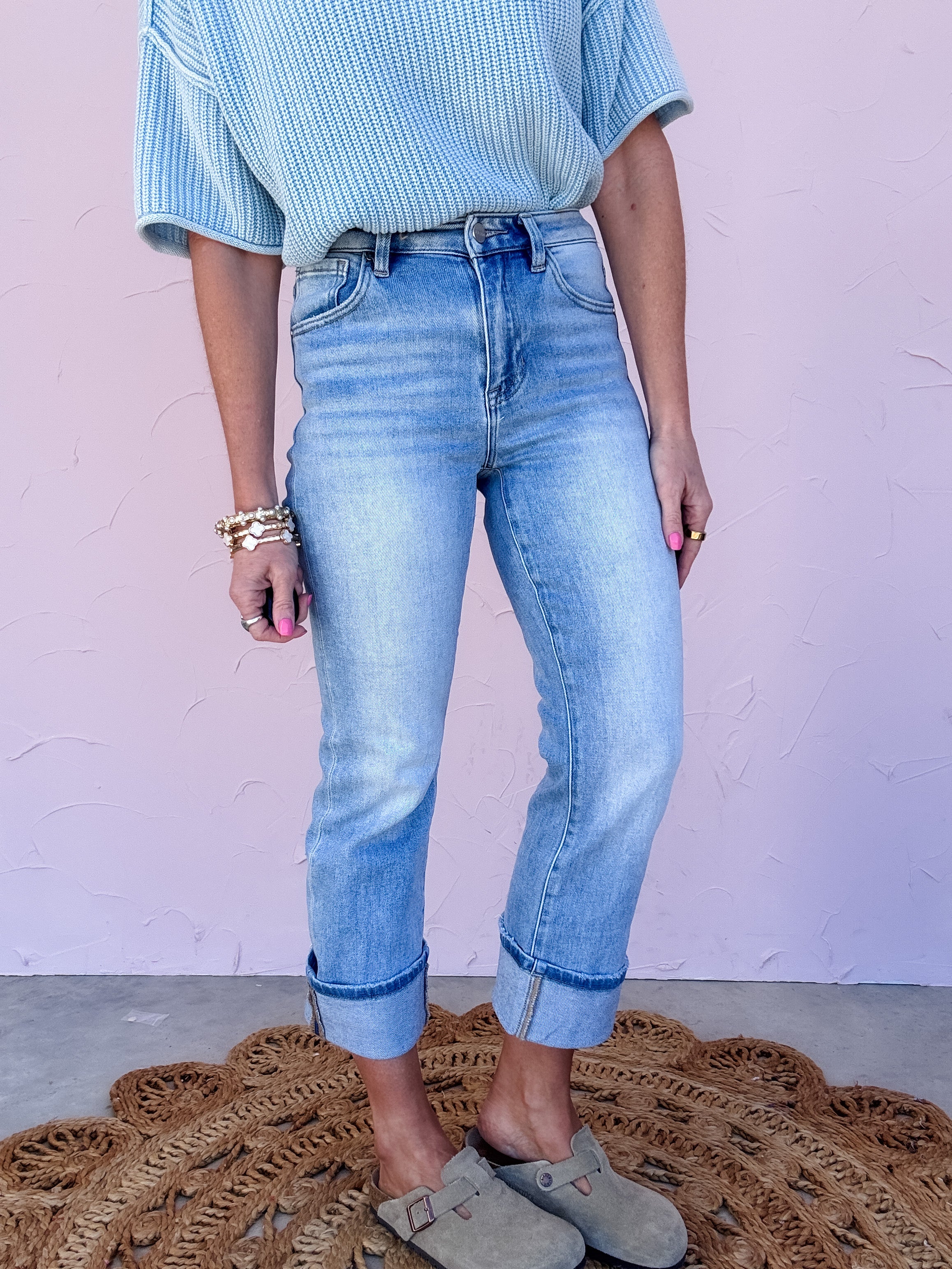 Milan Cuffed Straight Denim