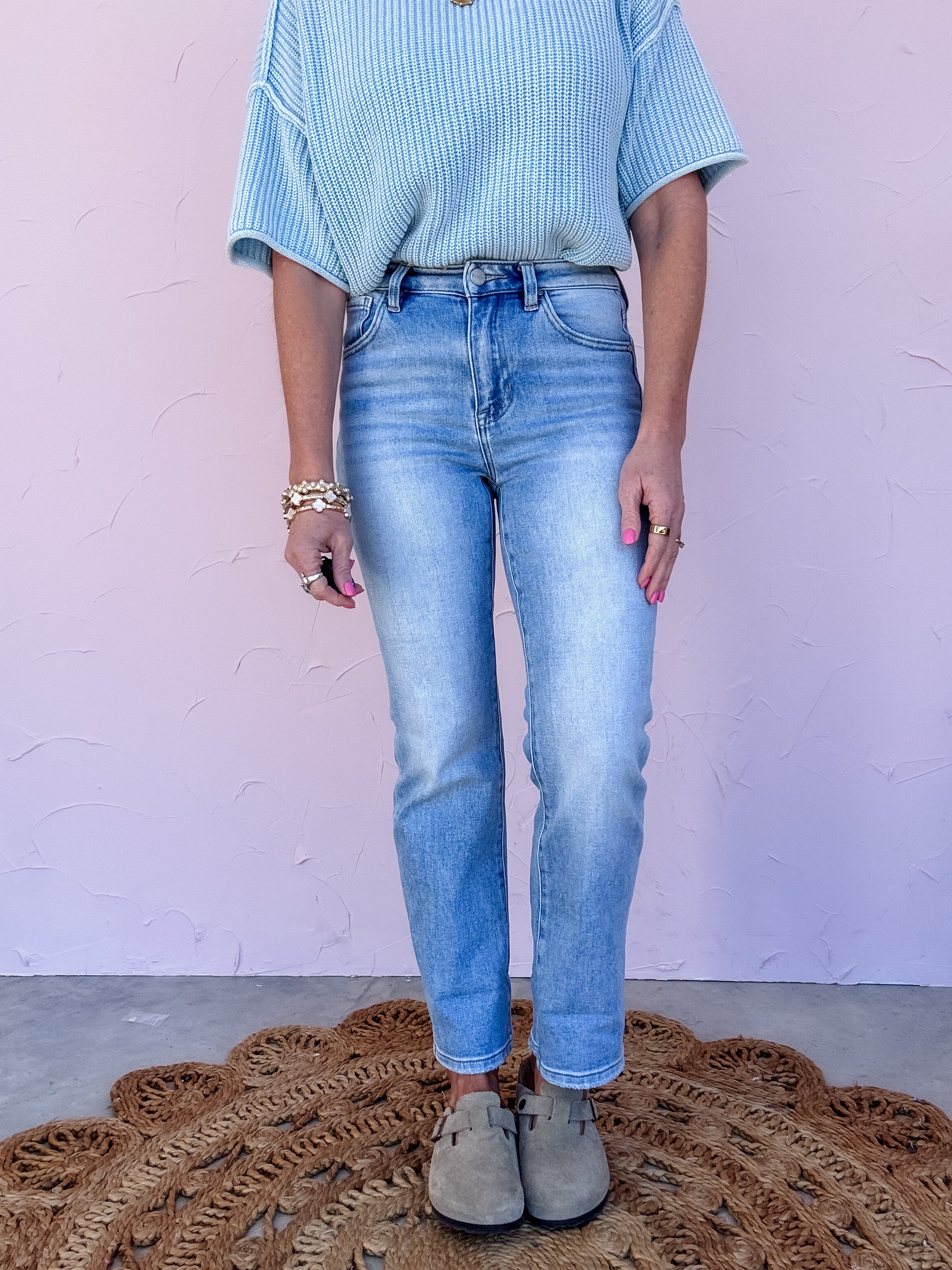 Milan Cuffed Straight Denim