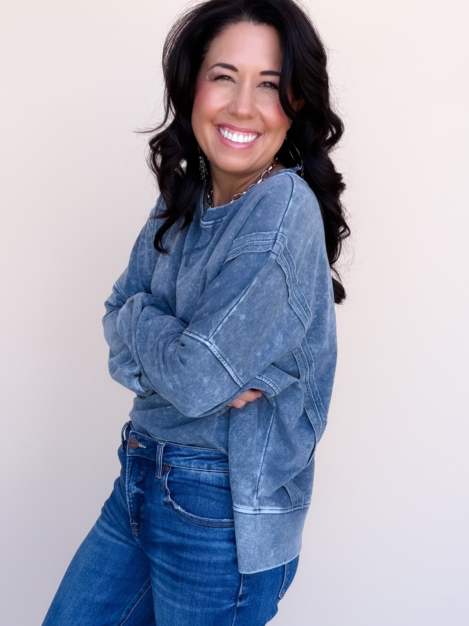 Cozy Colorburst Pullover | Indigo Blue