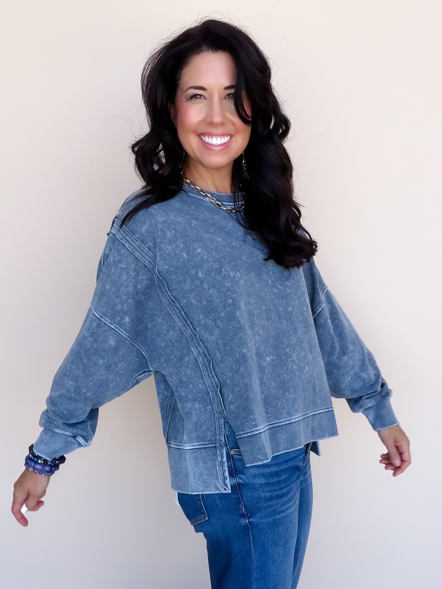 Cozy Colorburst Pullover | Indigo Blue