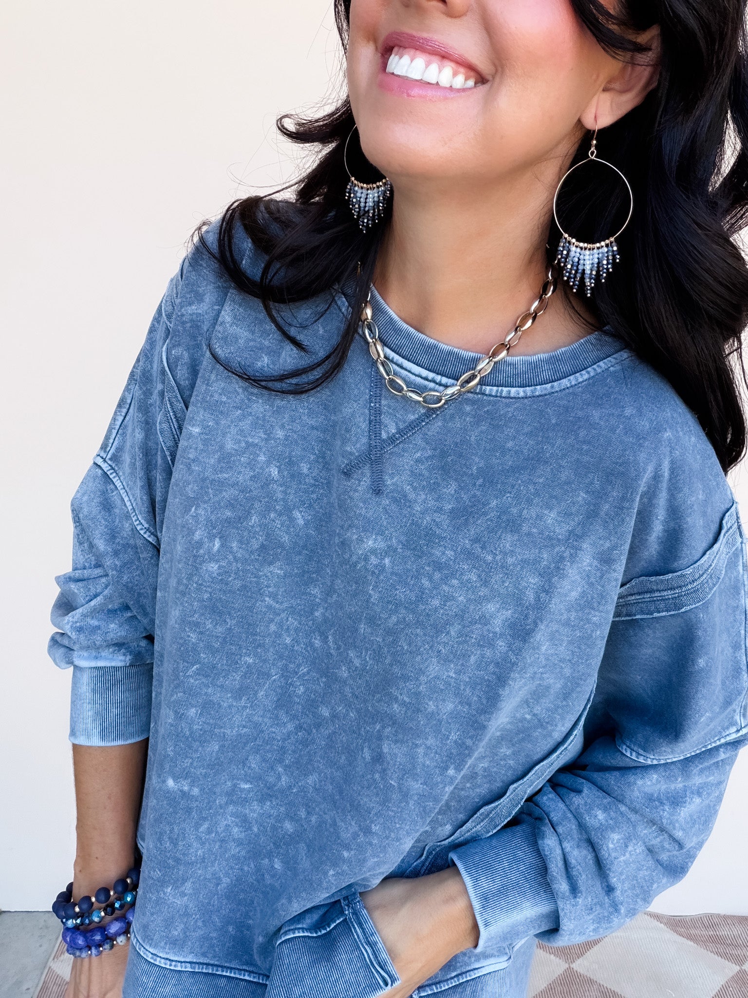 Cozy Colorburst Pullover | Indigo Blue