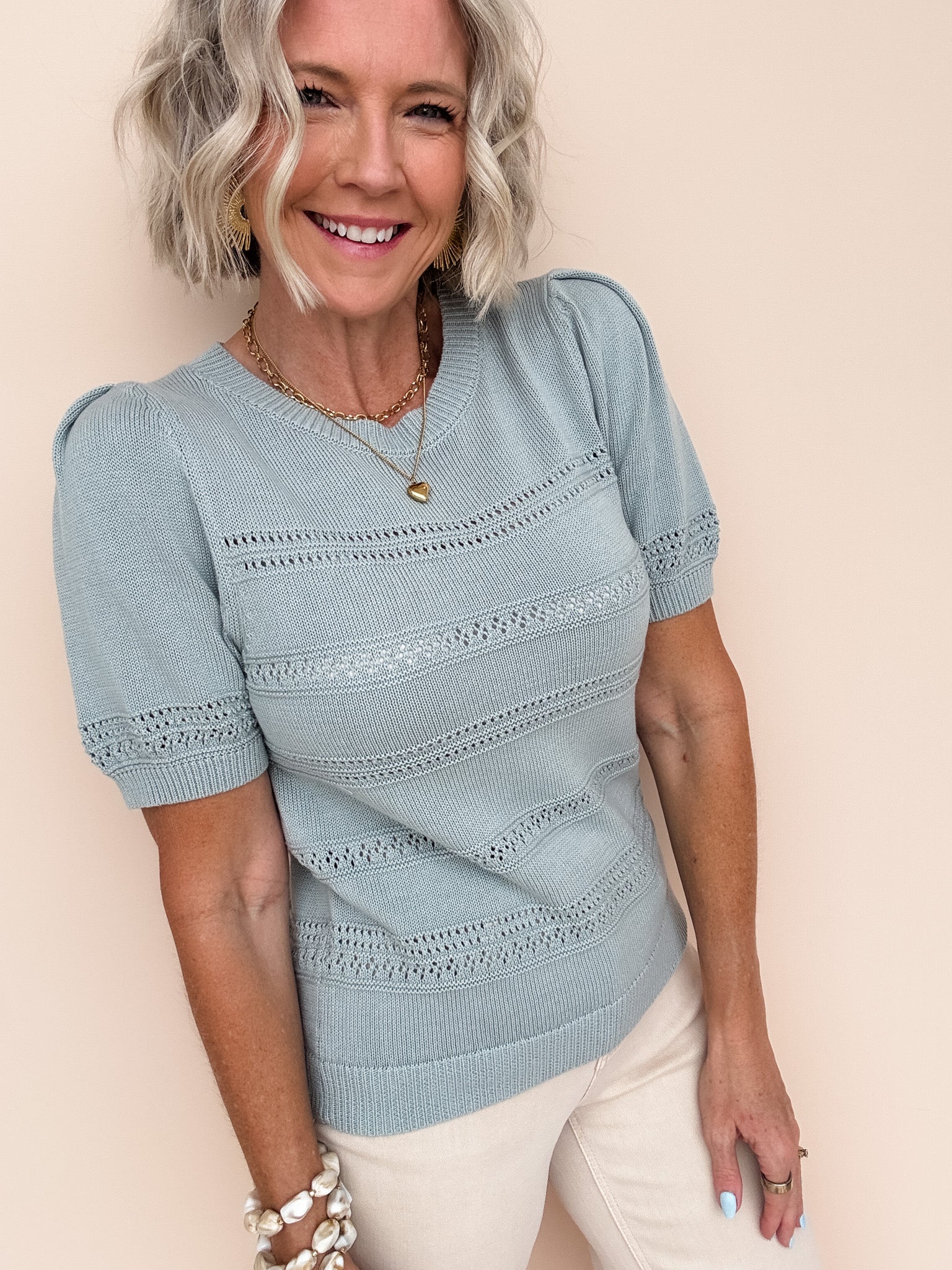 Silver Sage Knit Top