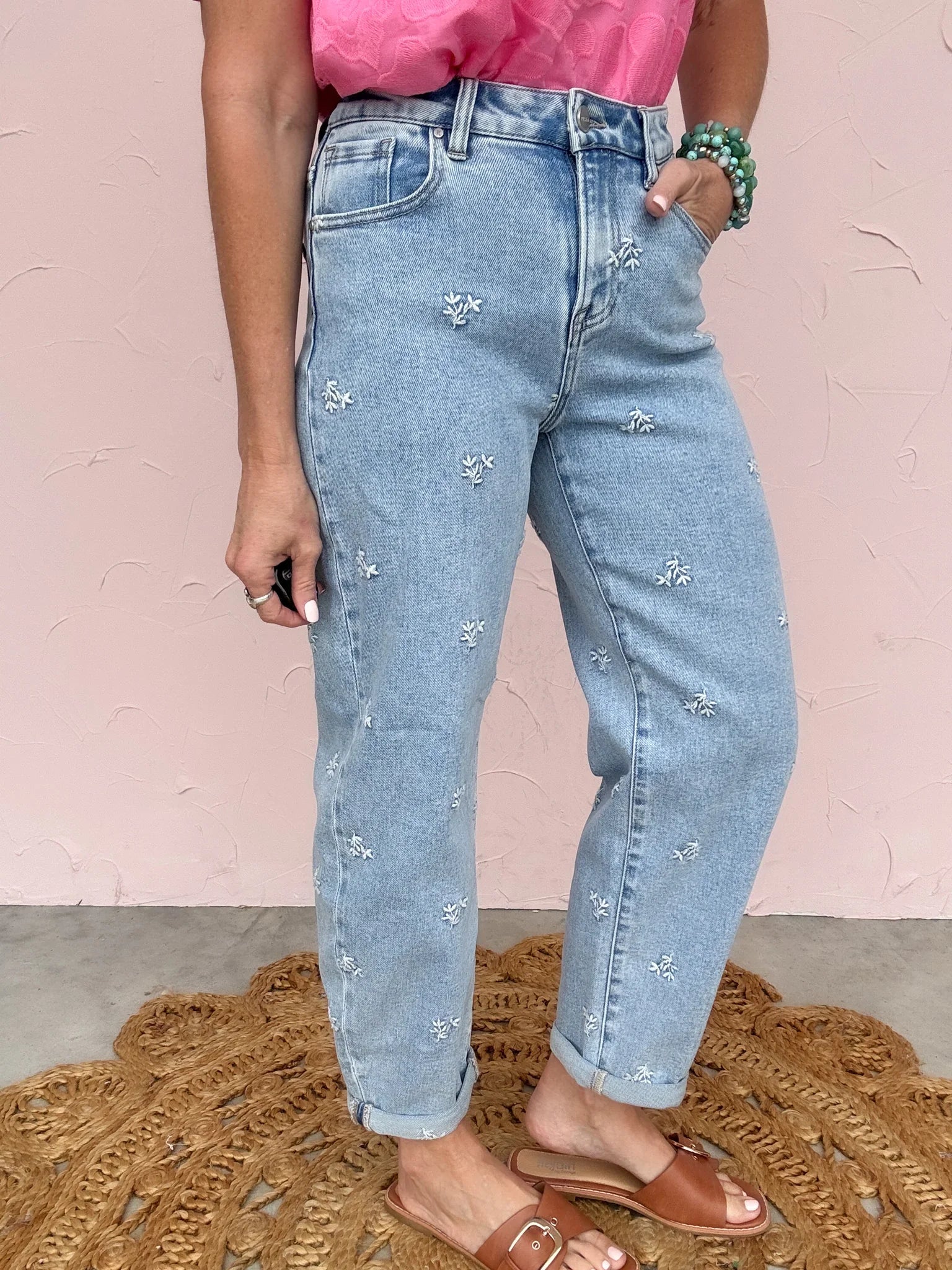 Leaf Me Be Barrel Jeans