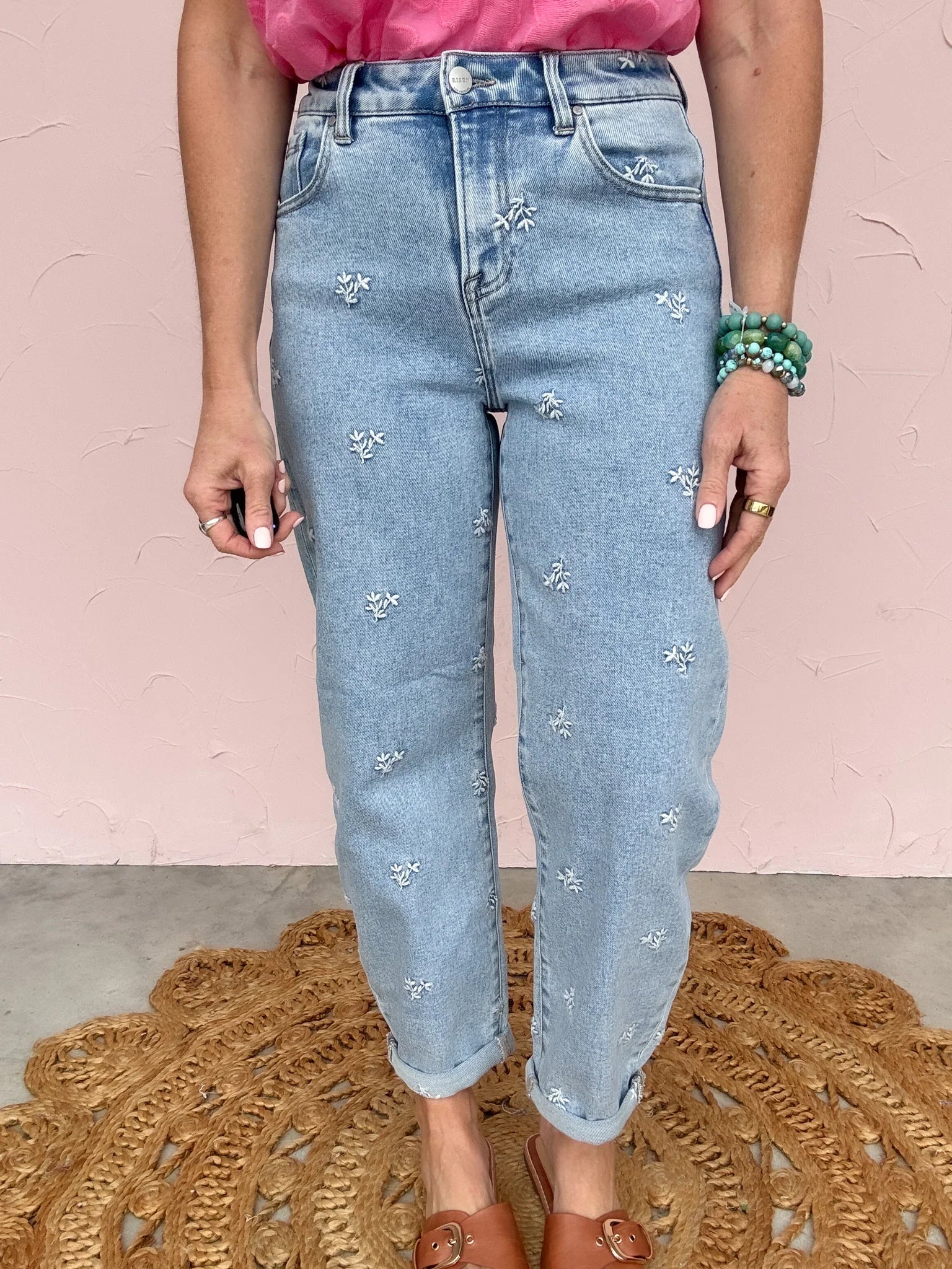 Leaf Me Be Barrel Jeans