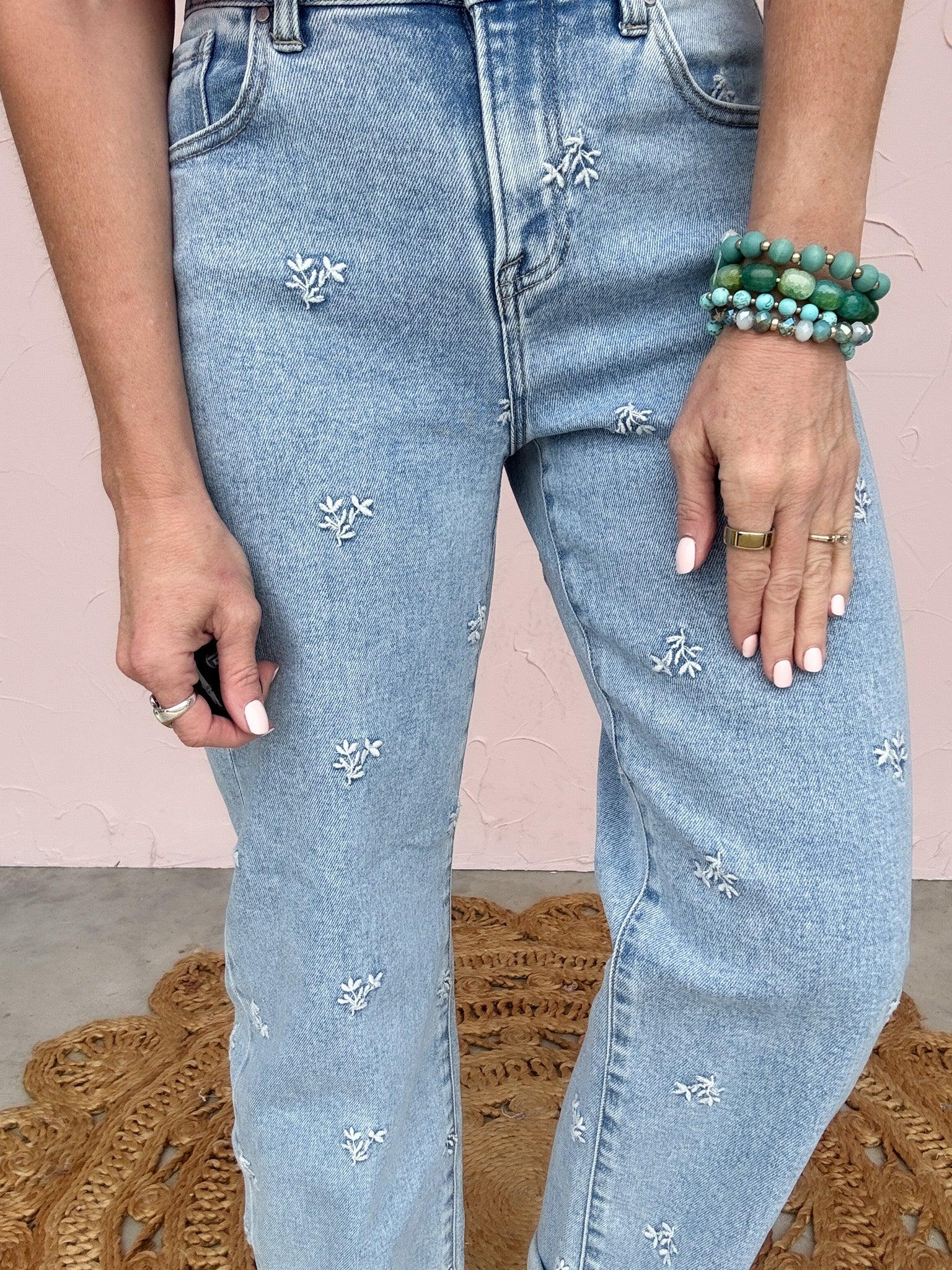 Leaf Me Be Barrel Jeans