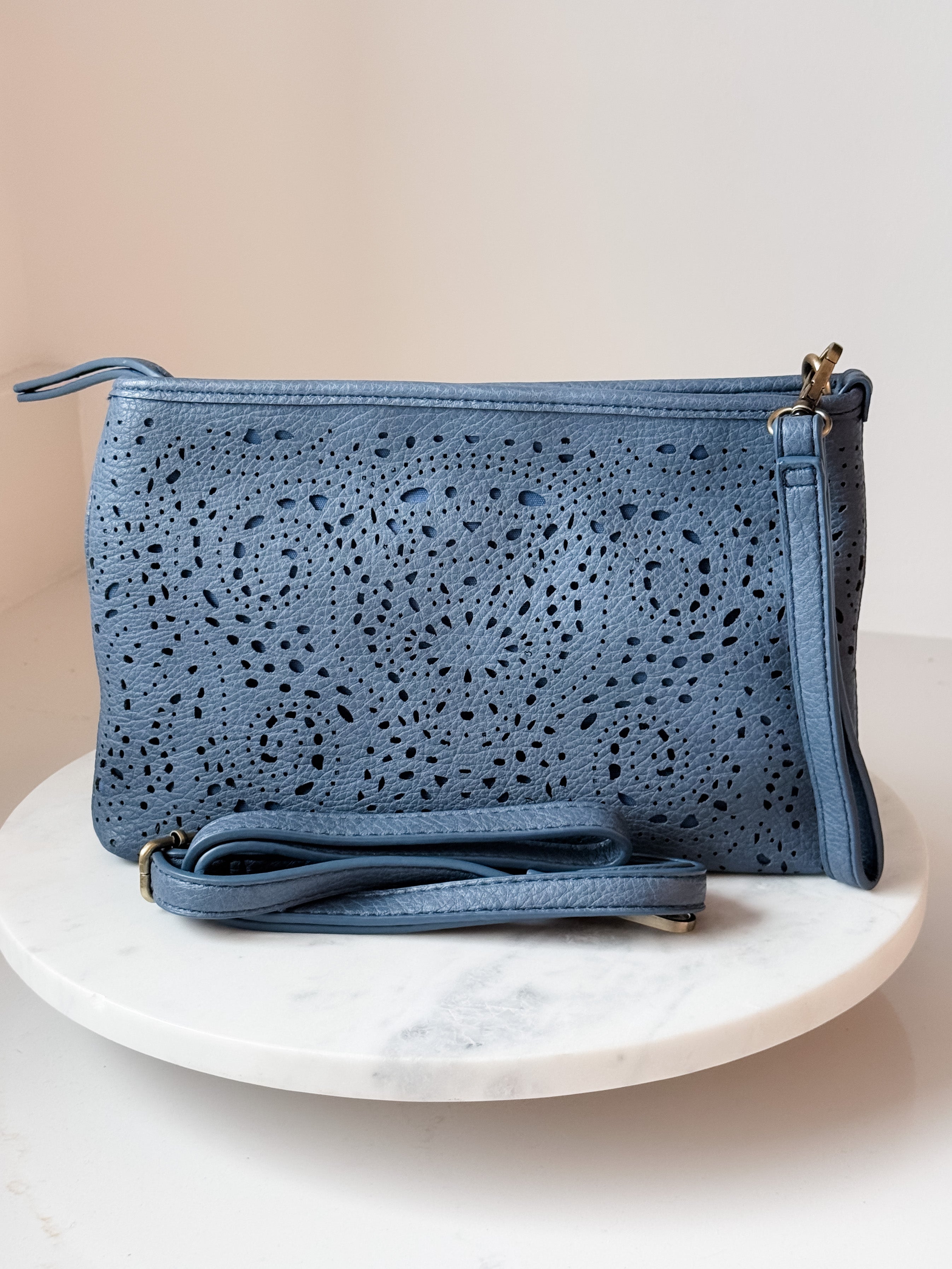 Quinn Lazer Cut Eyelet Crossbody