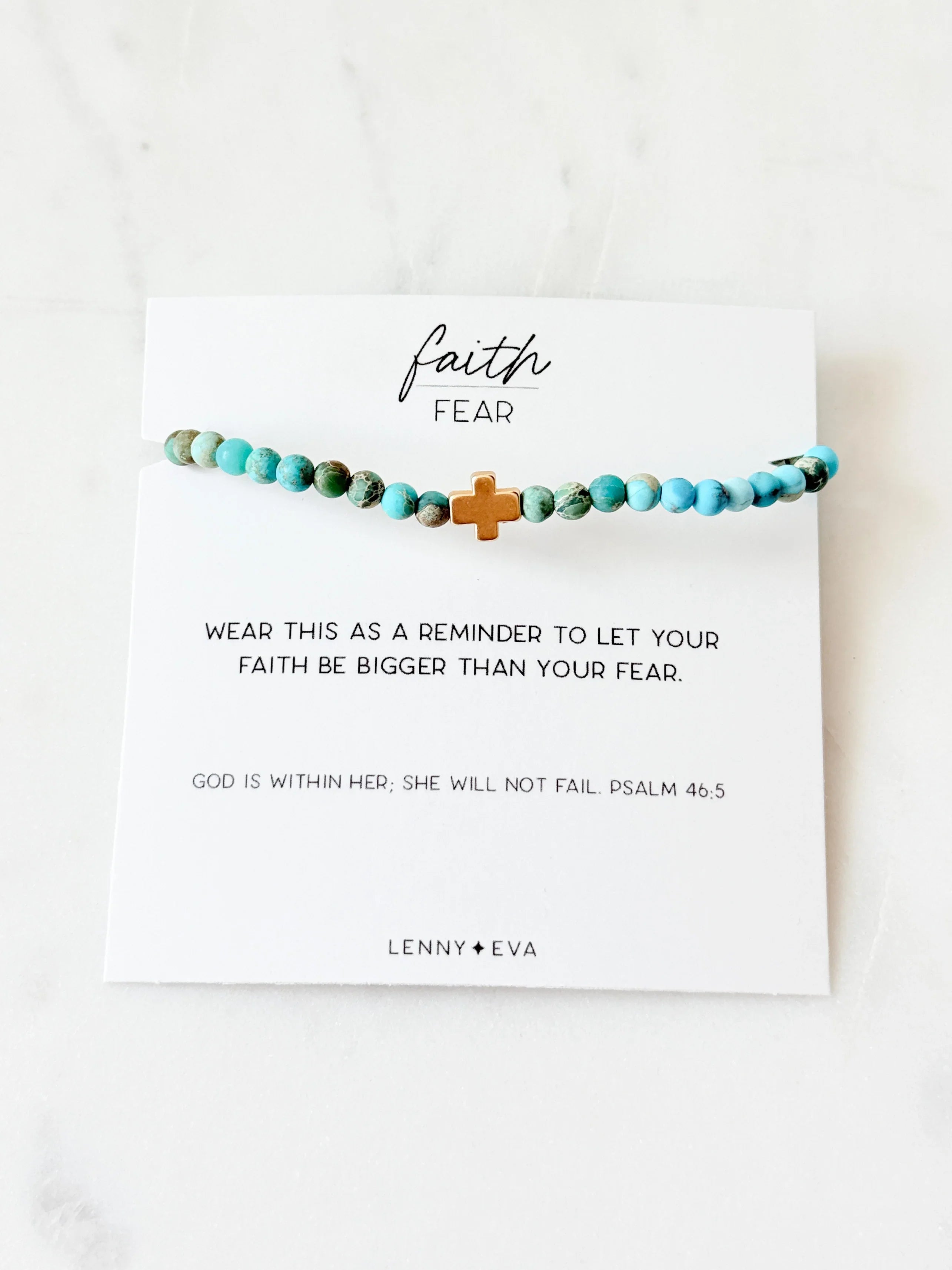 Faith Over Fear Cross Bracelet