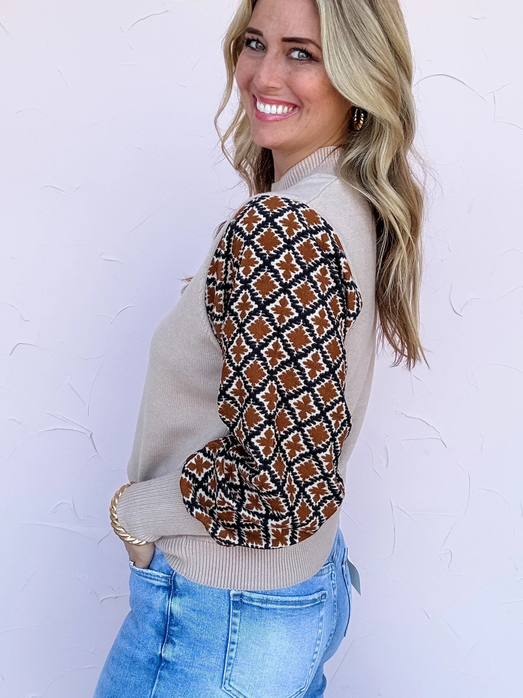 Harvest Diamond Knit Sweater