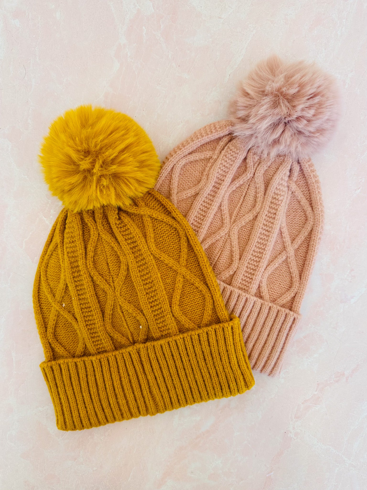 Classic Cable Knit Pom Beanie