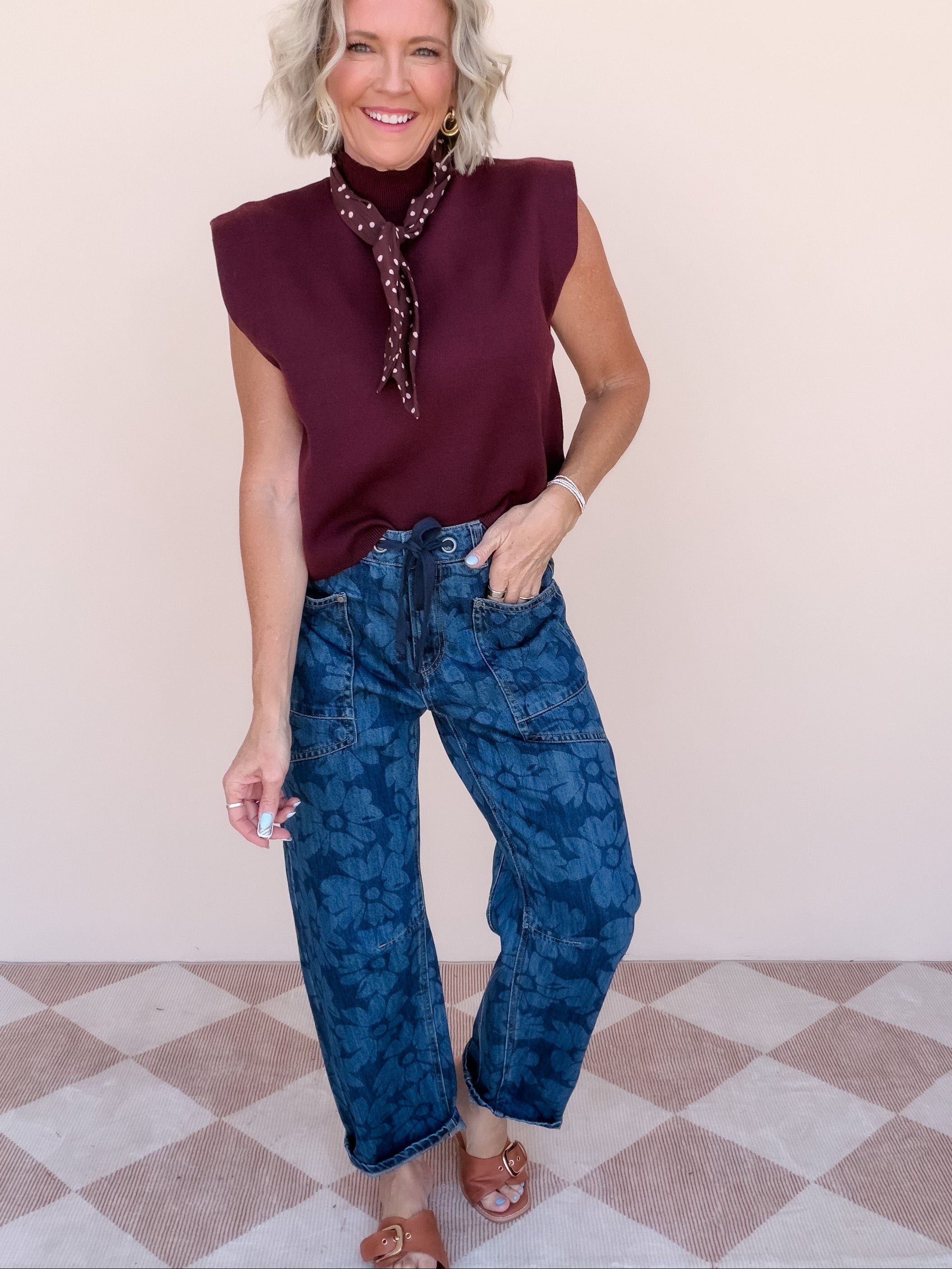 Floral Fade Barrel Jeans
