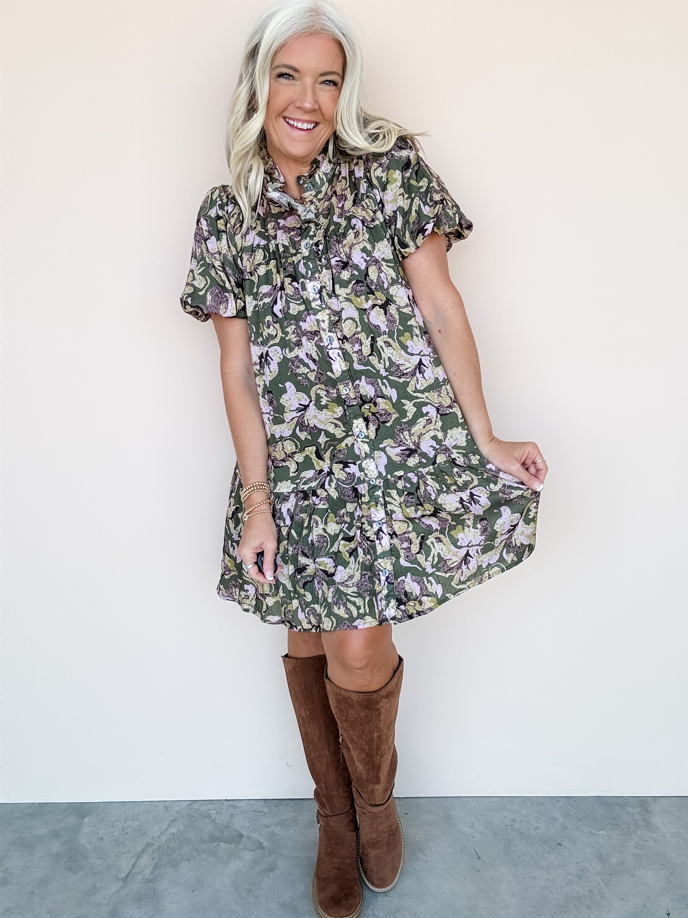 Olive Blossom Dress