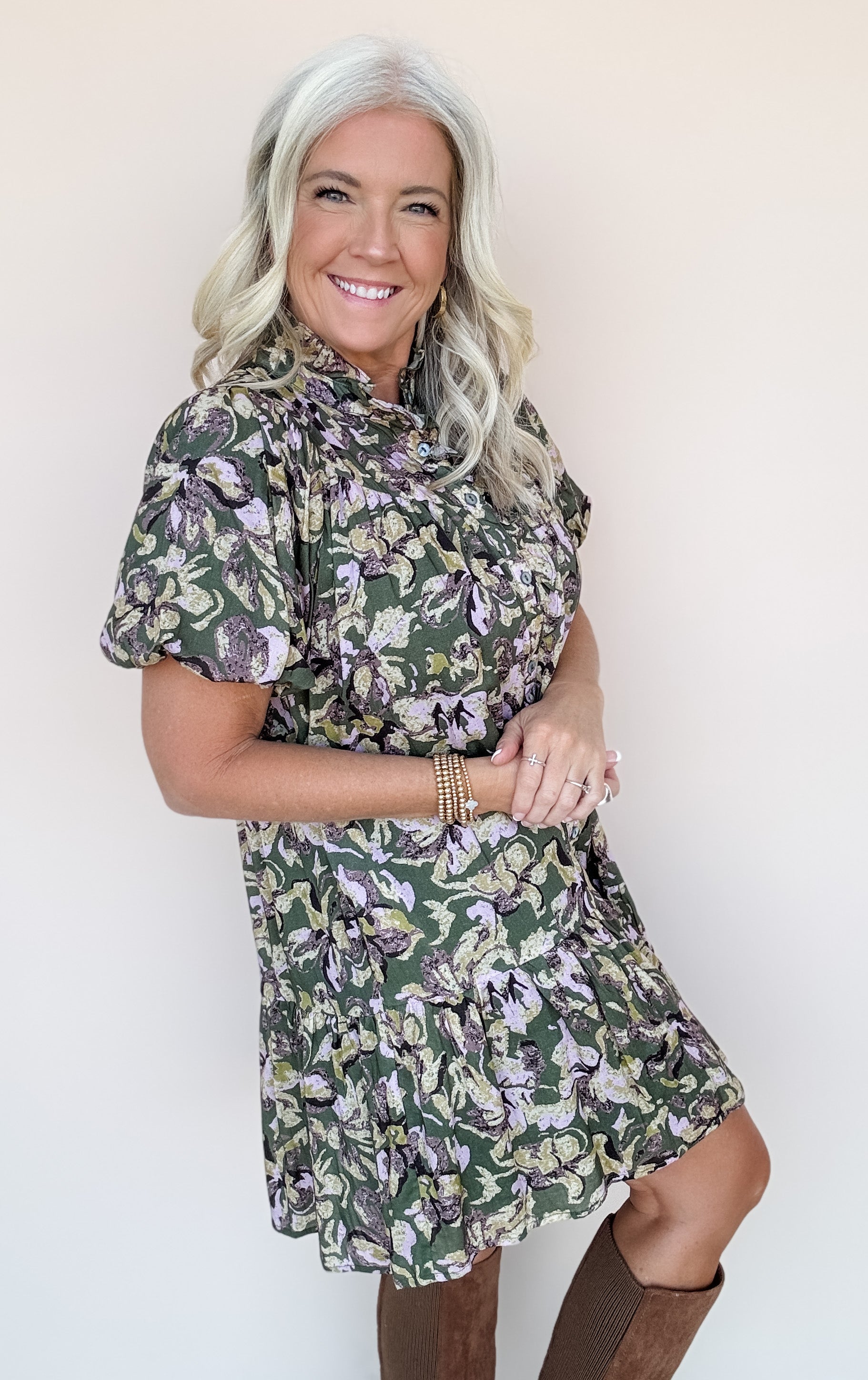 Olive Blossom Dress