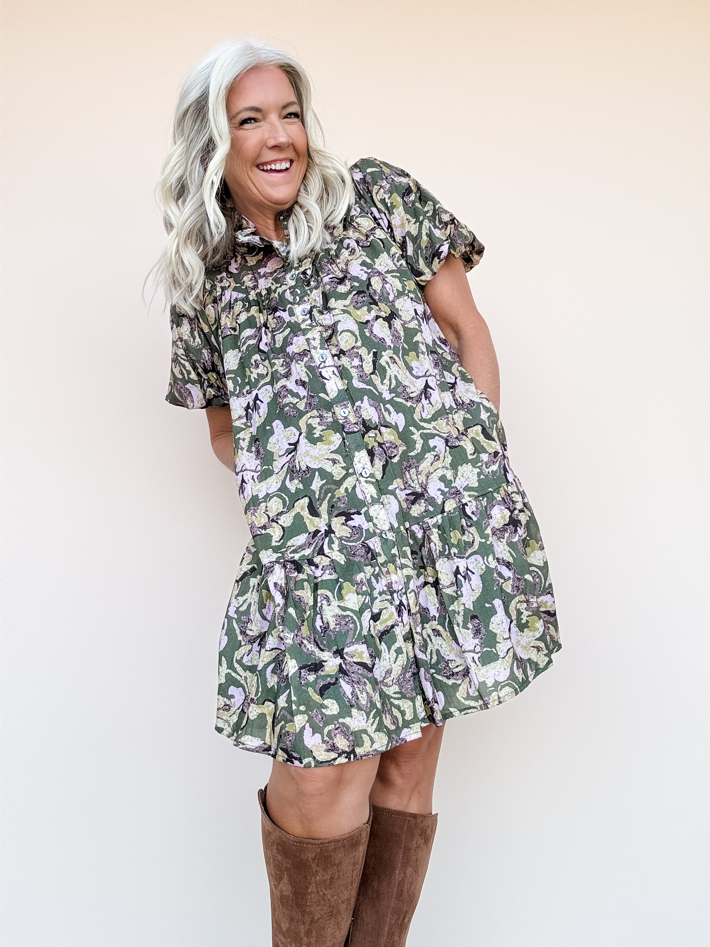 Olive Blossom Dress