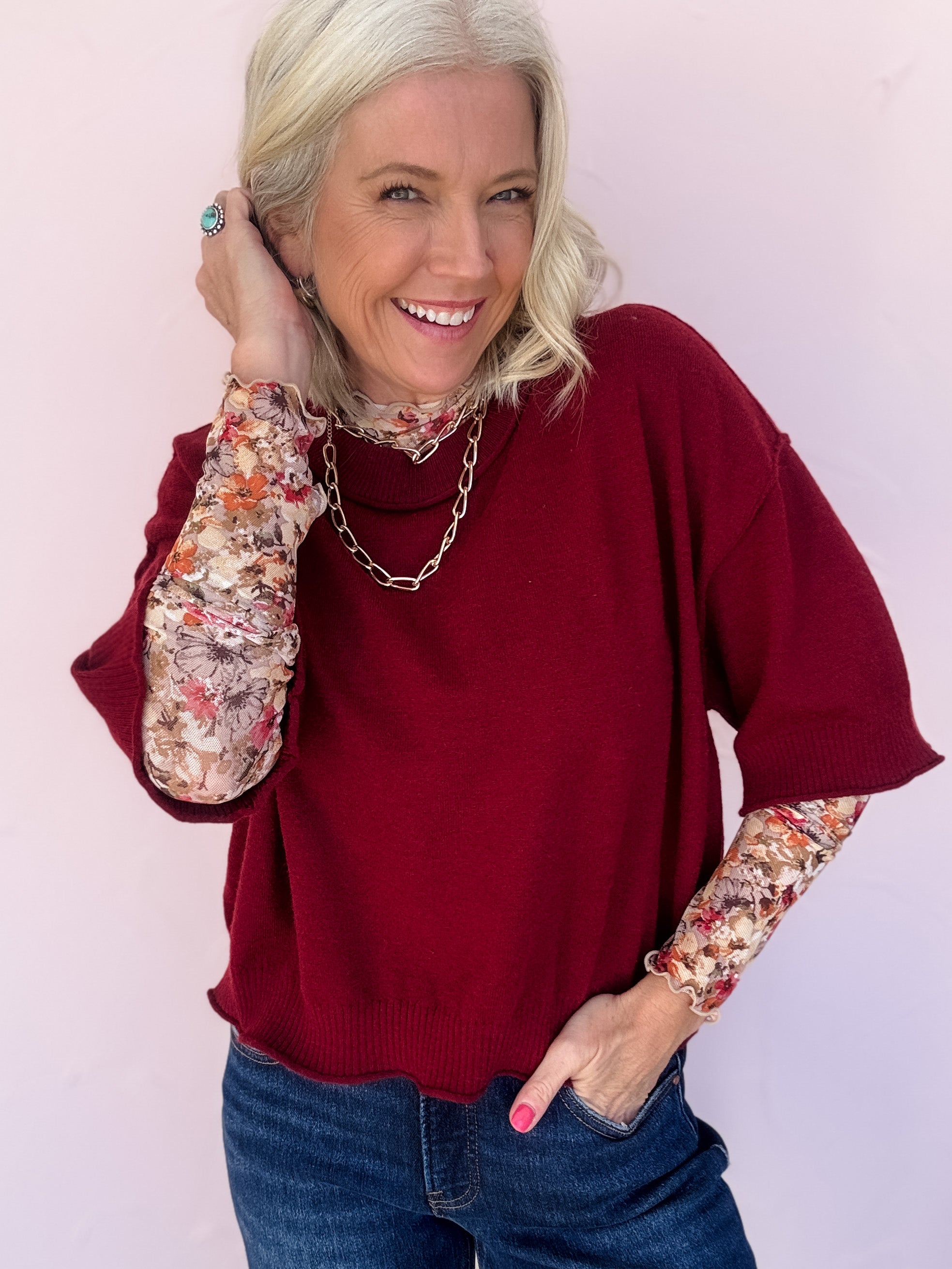 Sunset Blooms Layering Top