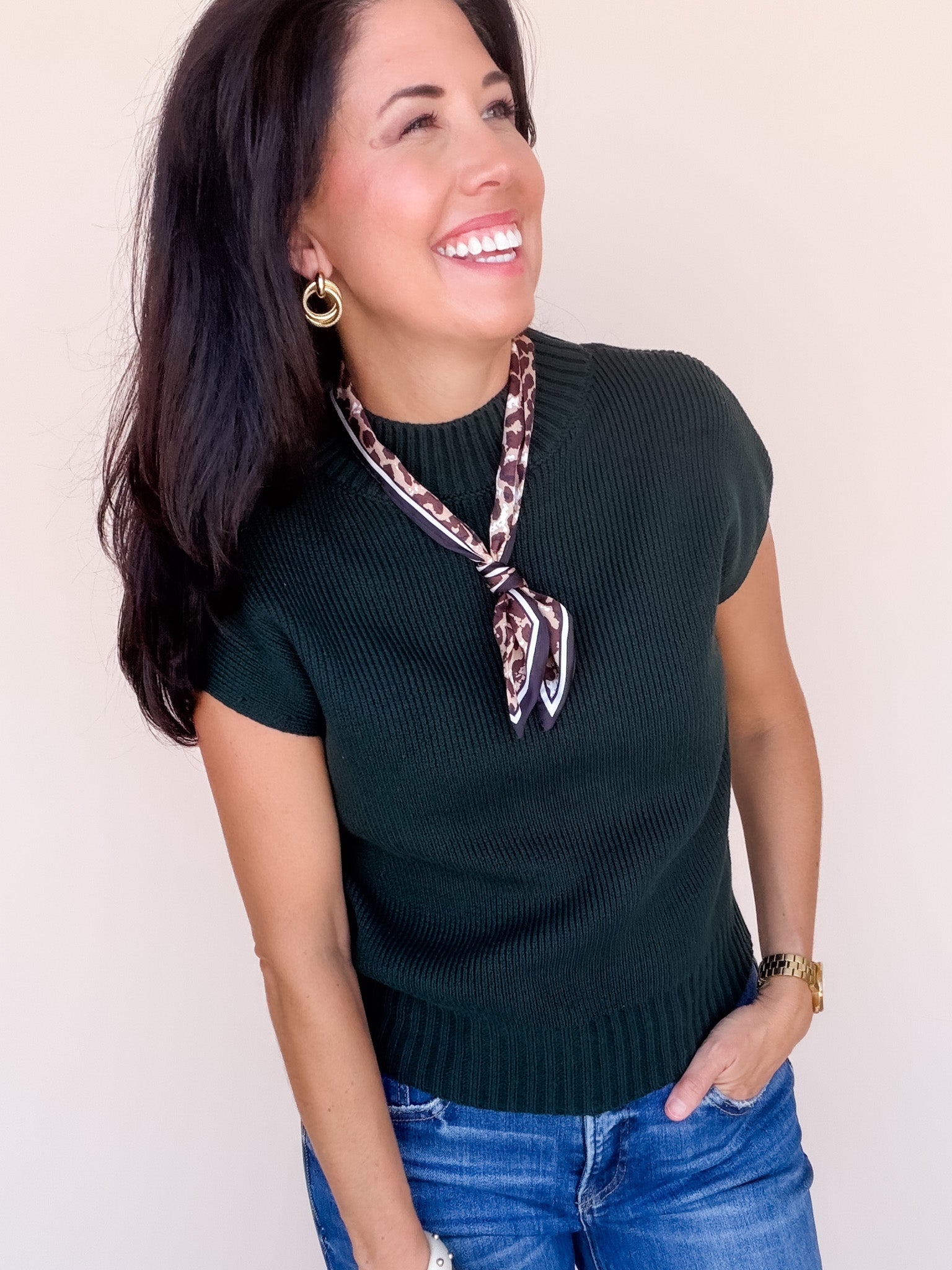 Cottage Lane Knit Top | Forest Green