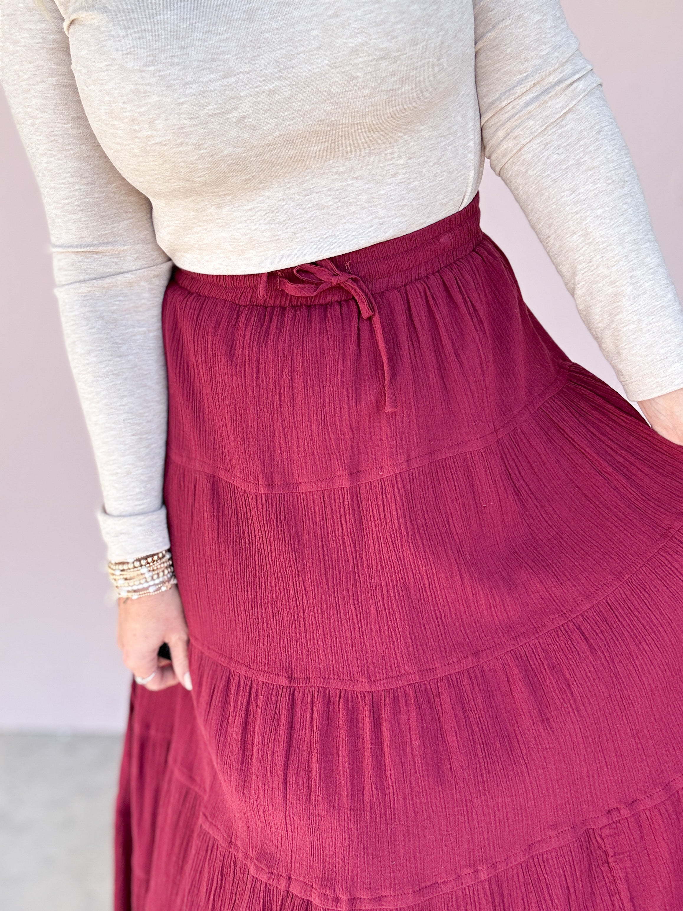 Garnet Tiered Skirt