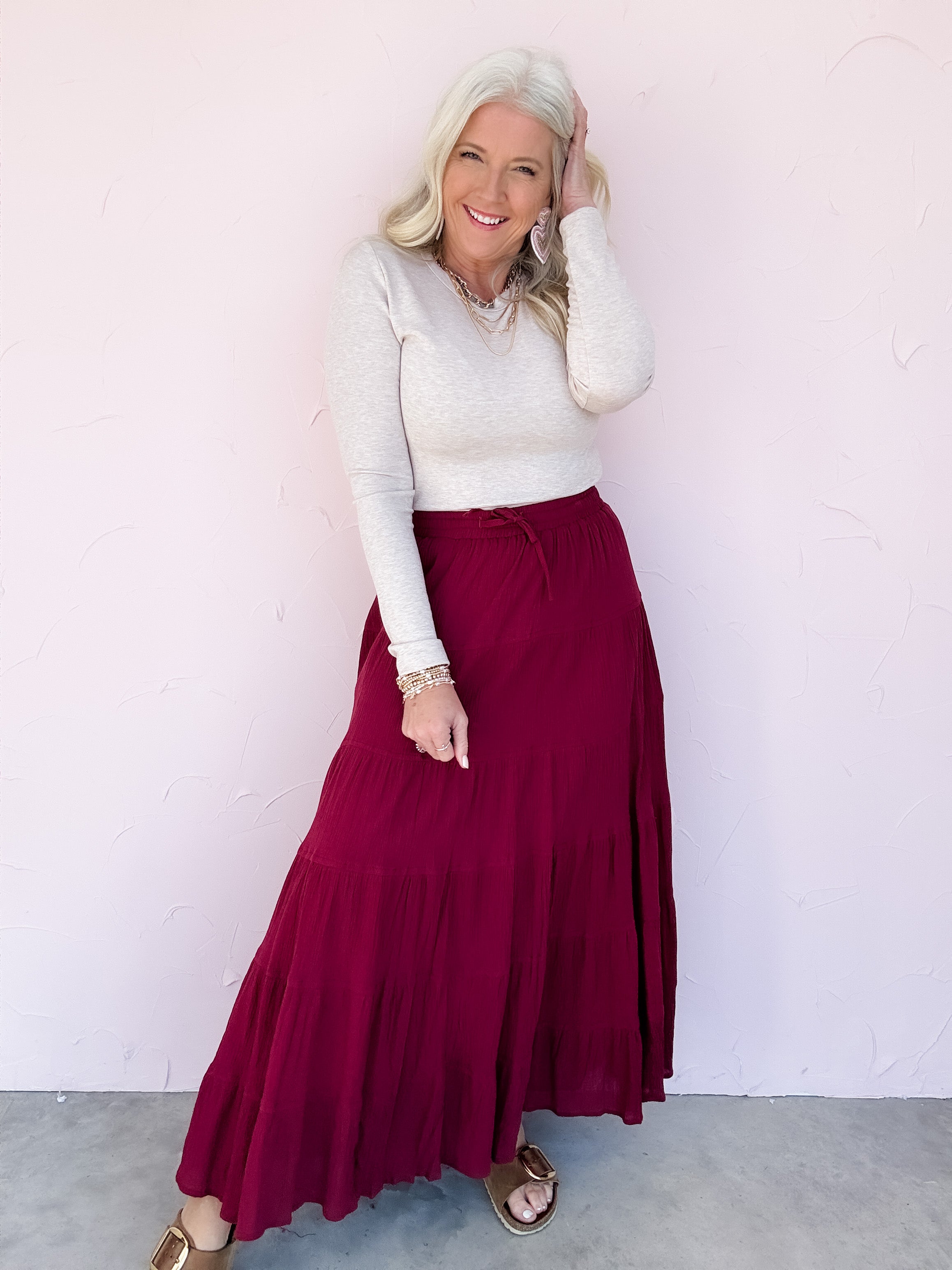 Garnet Tiered Skirt