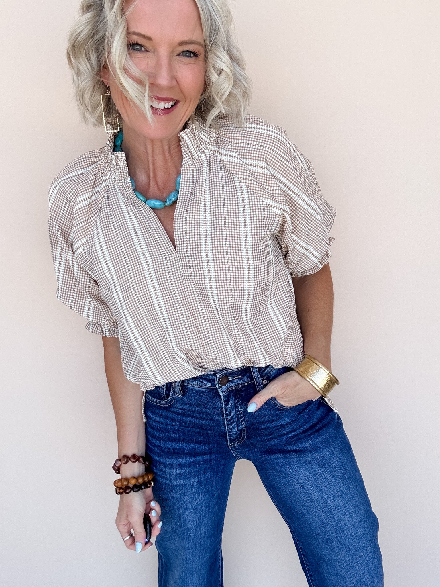 Dune Gingham Top