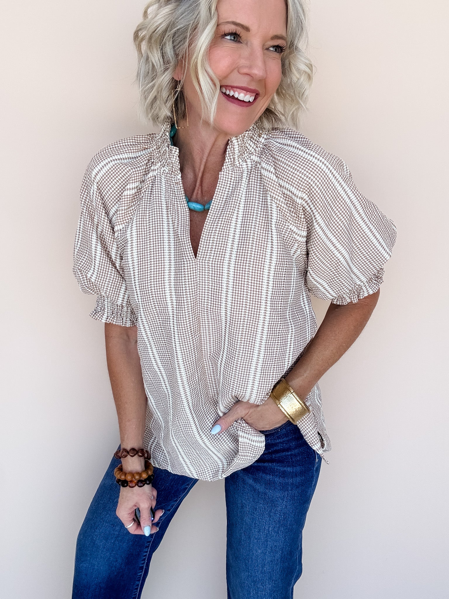 Dune Gingham Top