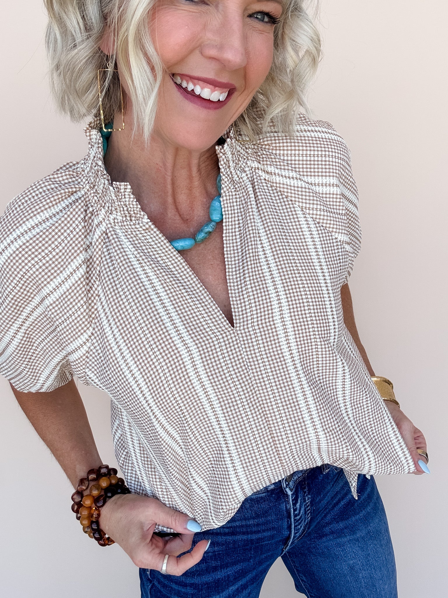 Dune Gingham Top