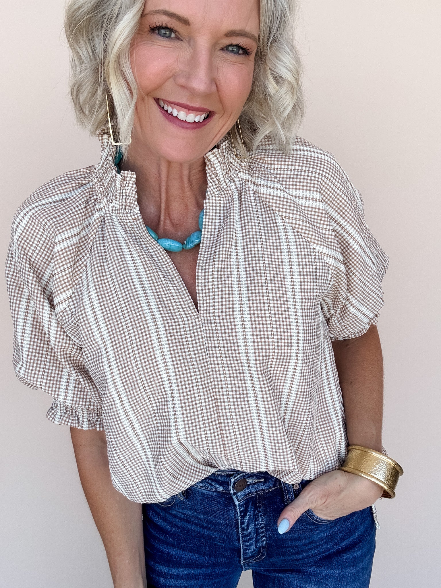 Dune Gingham Top