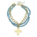 Gold Cross Matt Turquoise Necklace - Vintage Soul
