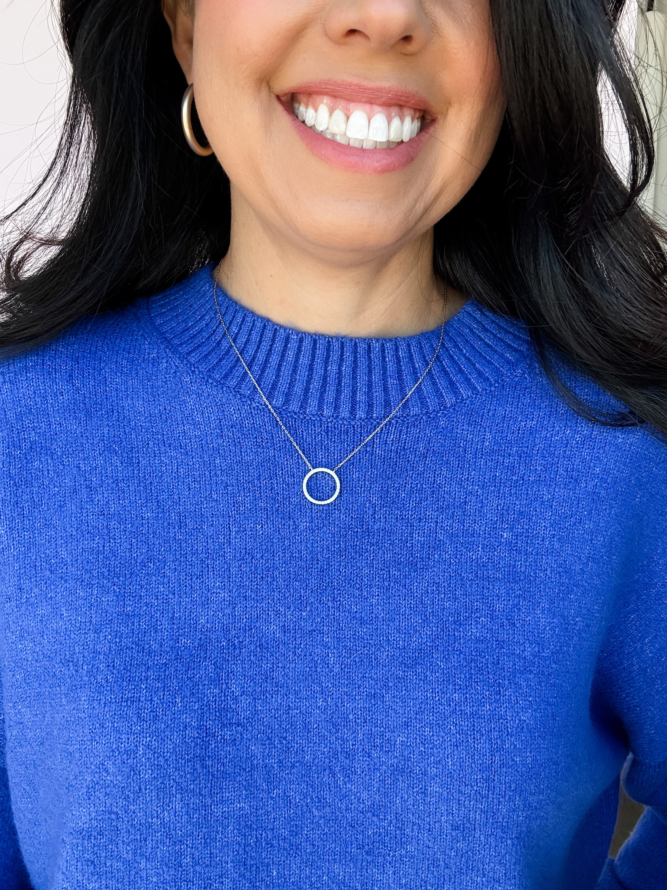 Open Pavé Circle Necklace