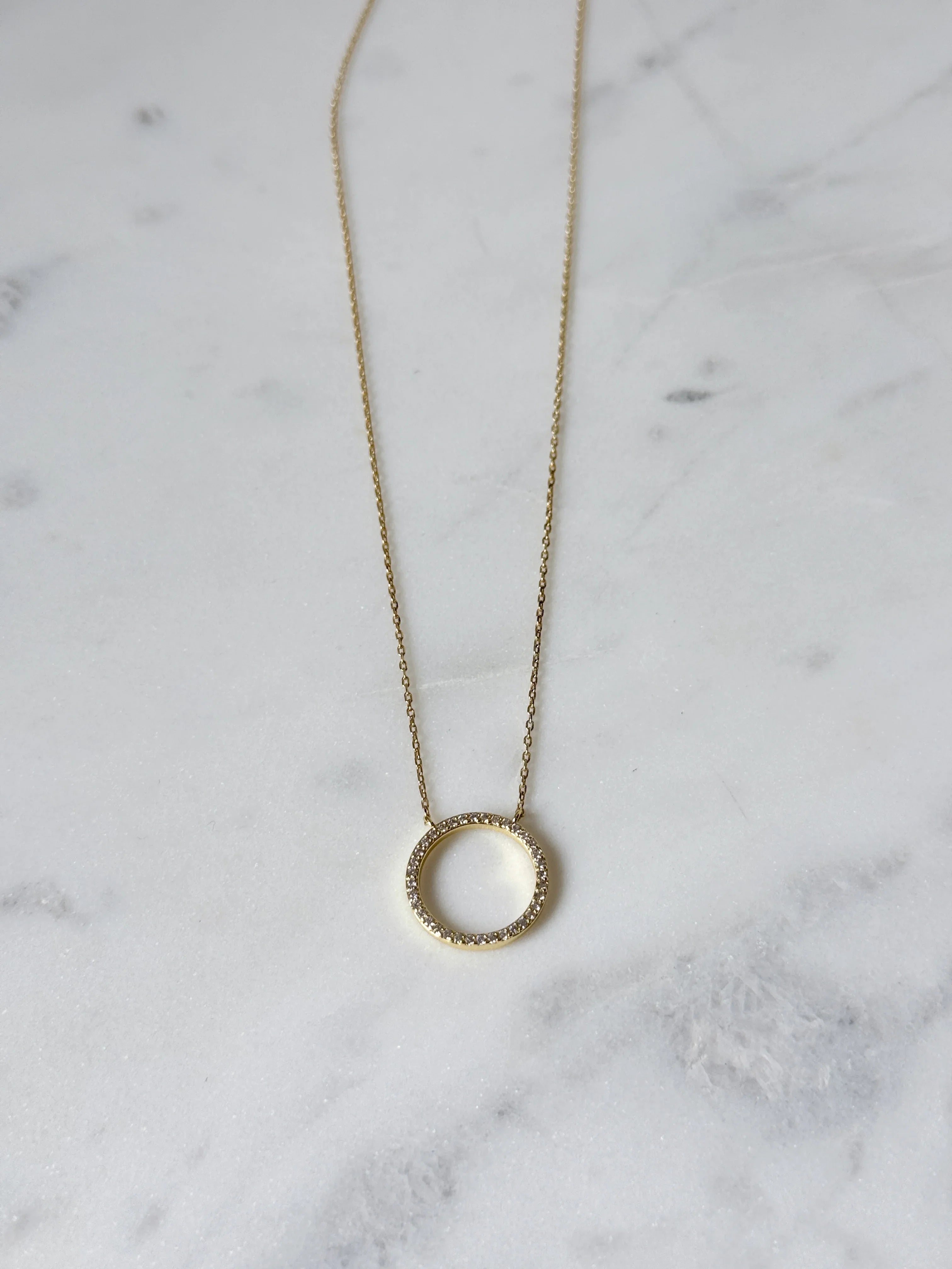 Open Pavé Circle Necklace