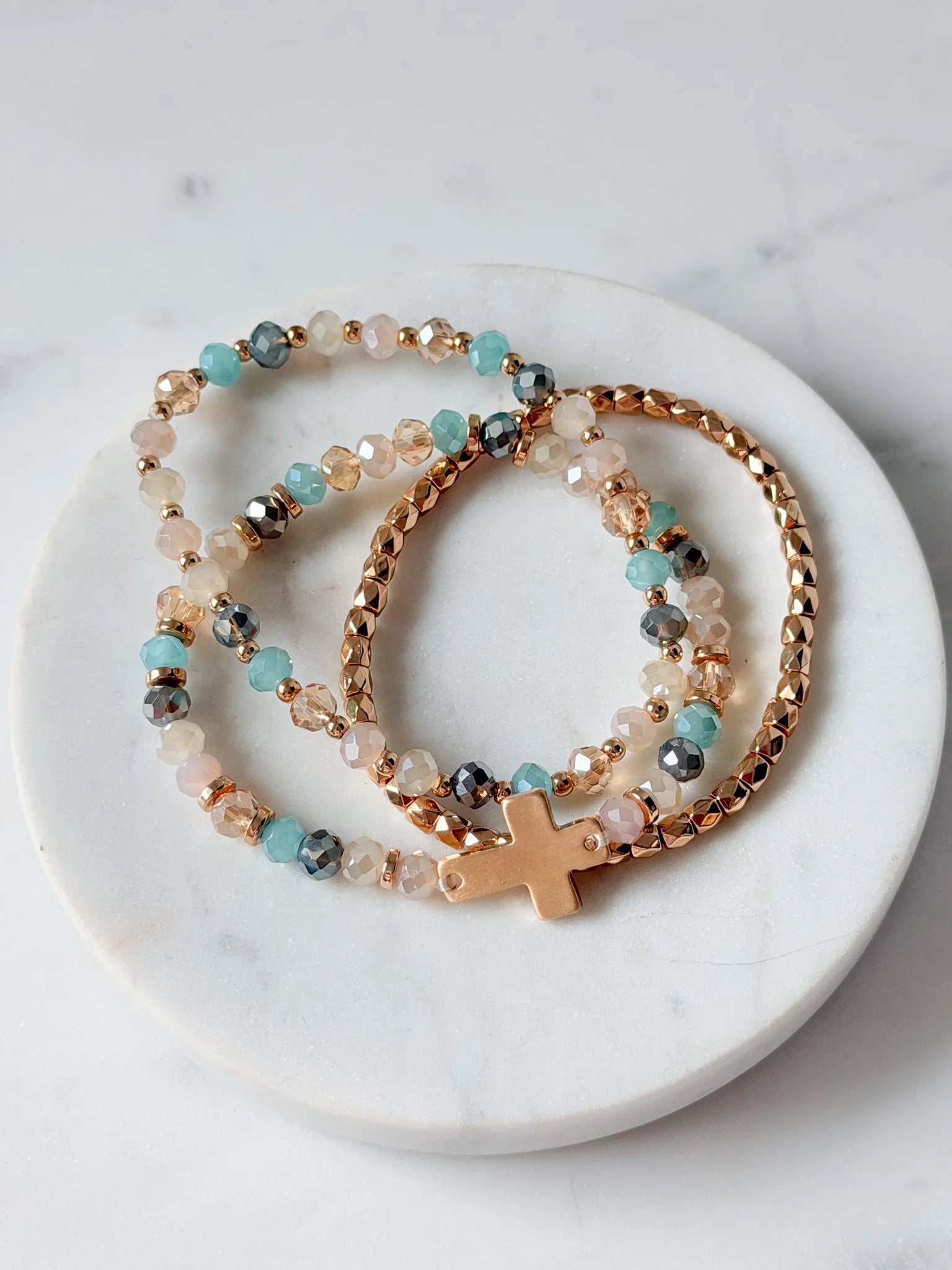 Golden Devotion Bracelet Set