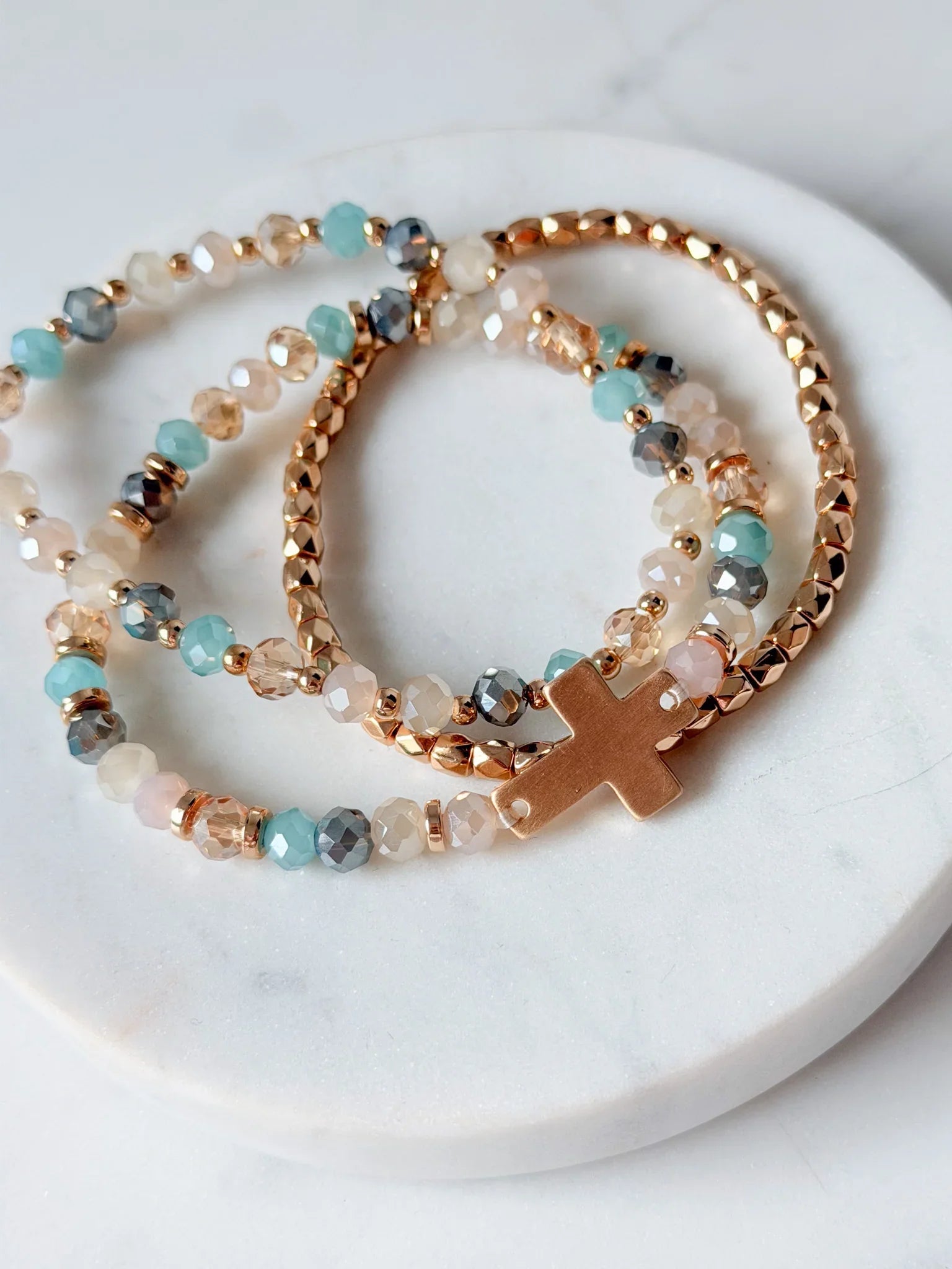 Golden Devotion Bracelet Set