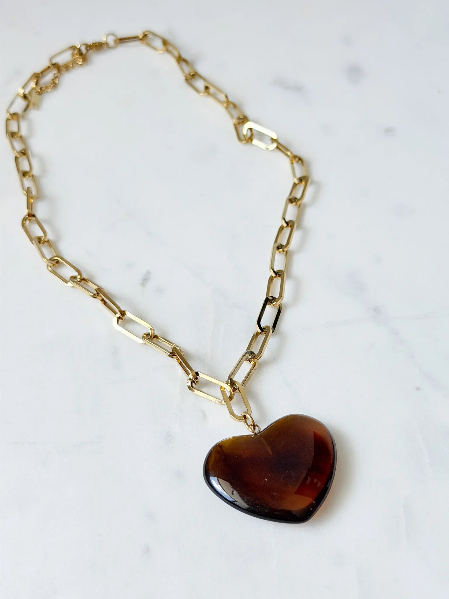 Amber Sweetheart Chain | 18k Plated
