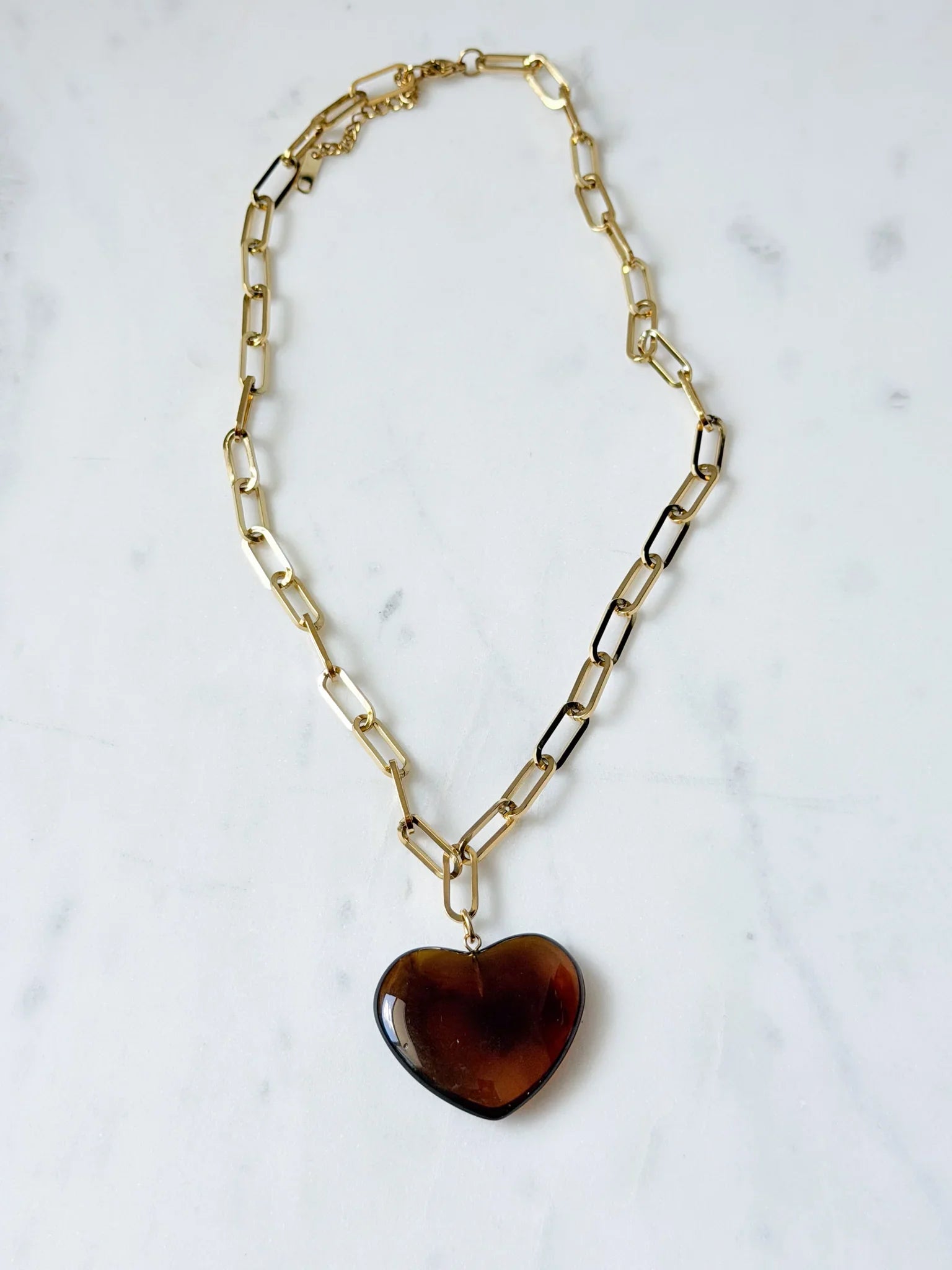 Amber Sweetheart Chain | 18k Plated