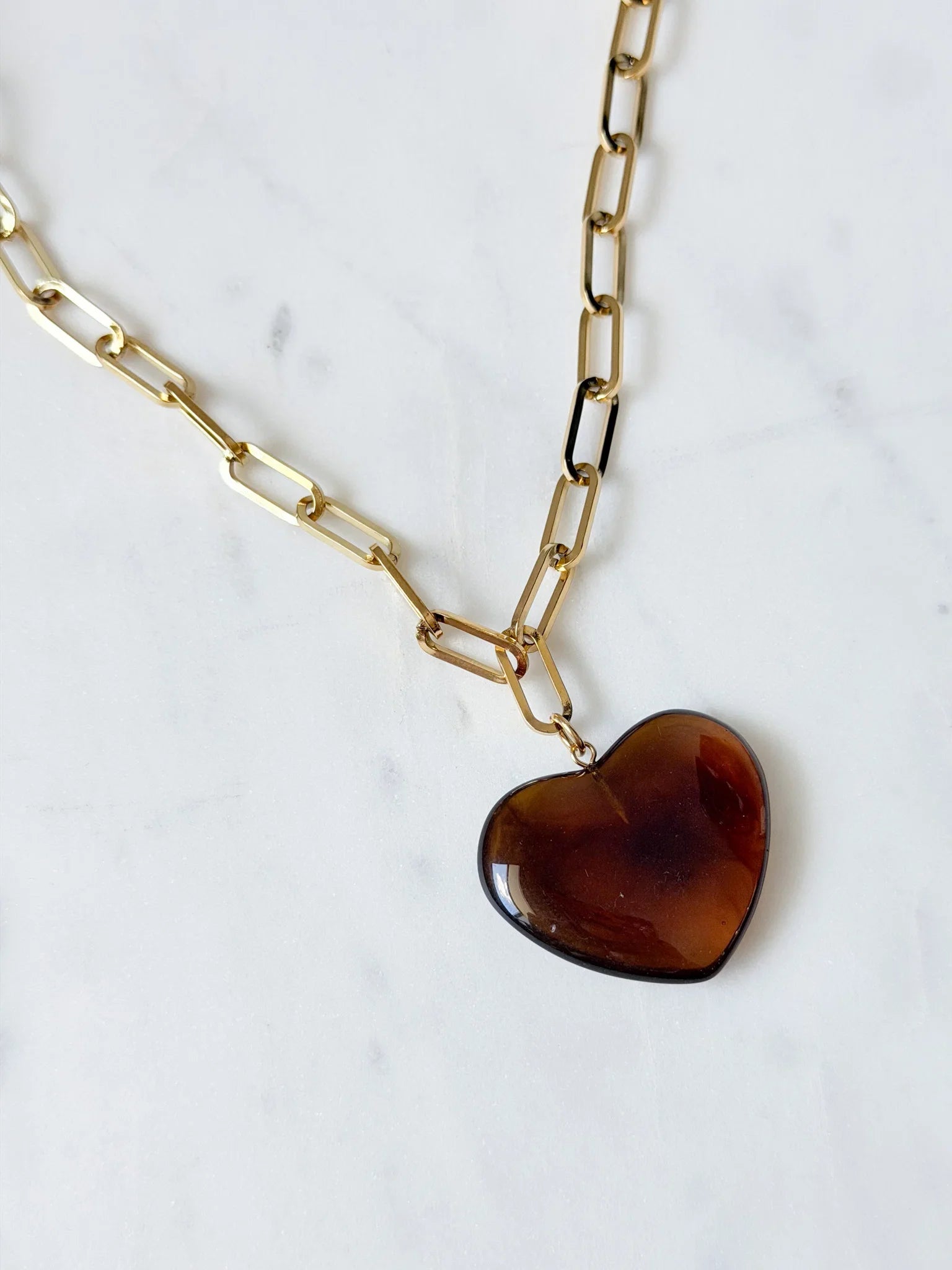 Amber Sweetheart Chain | 18k Plated