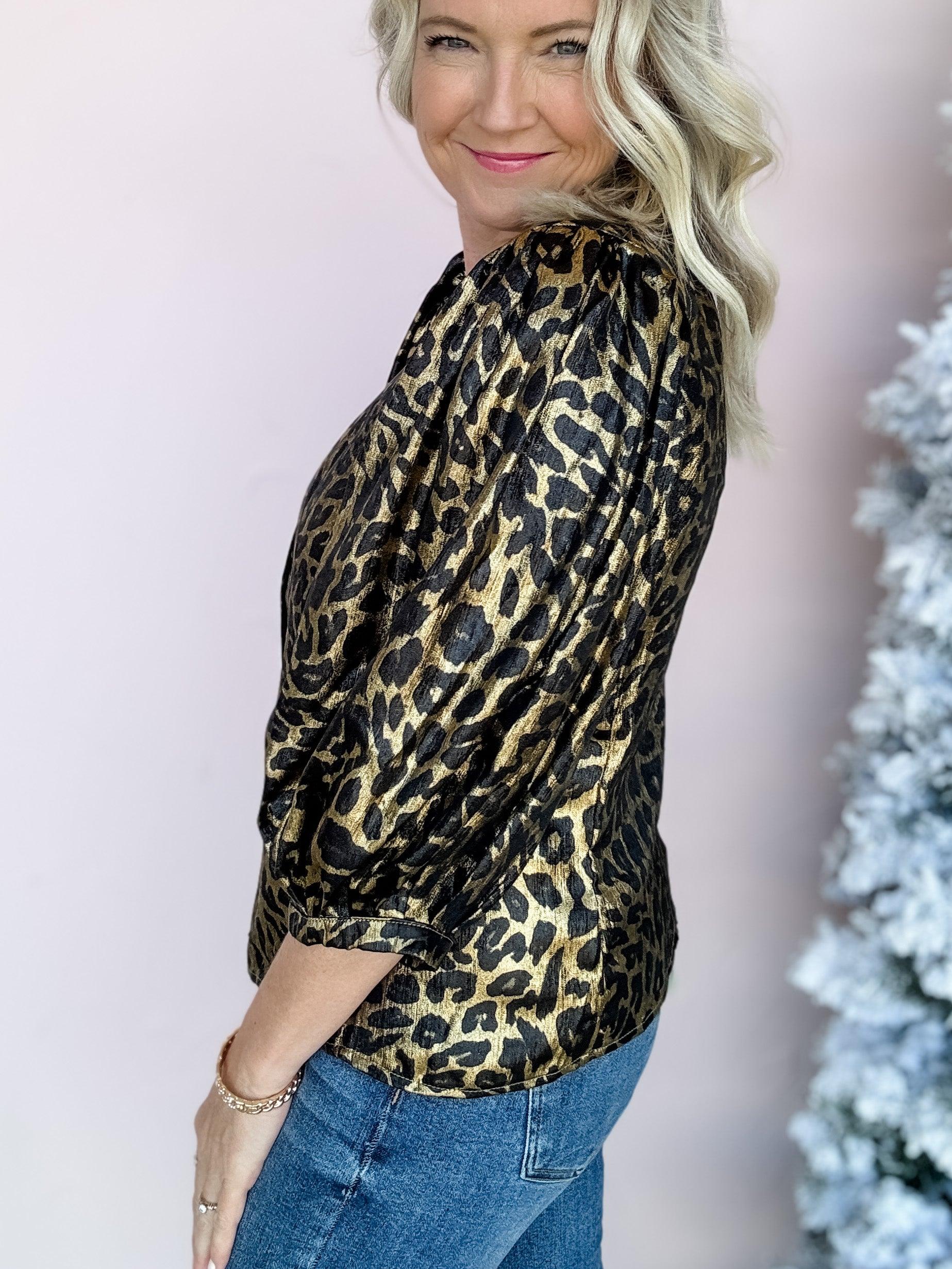 Gilded Leopard Top