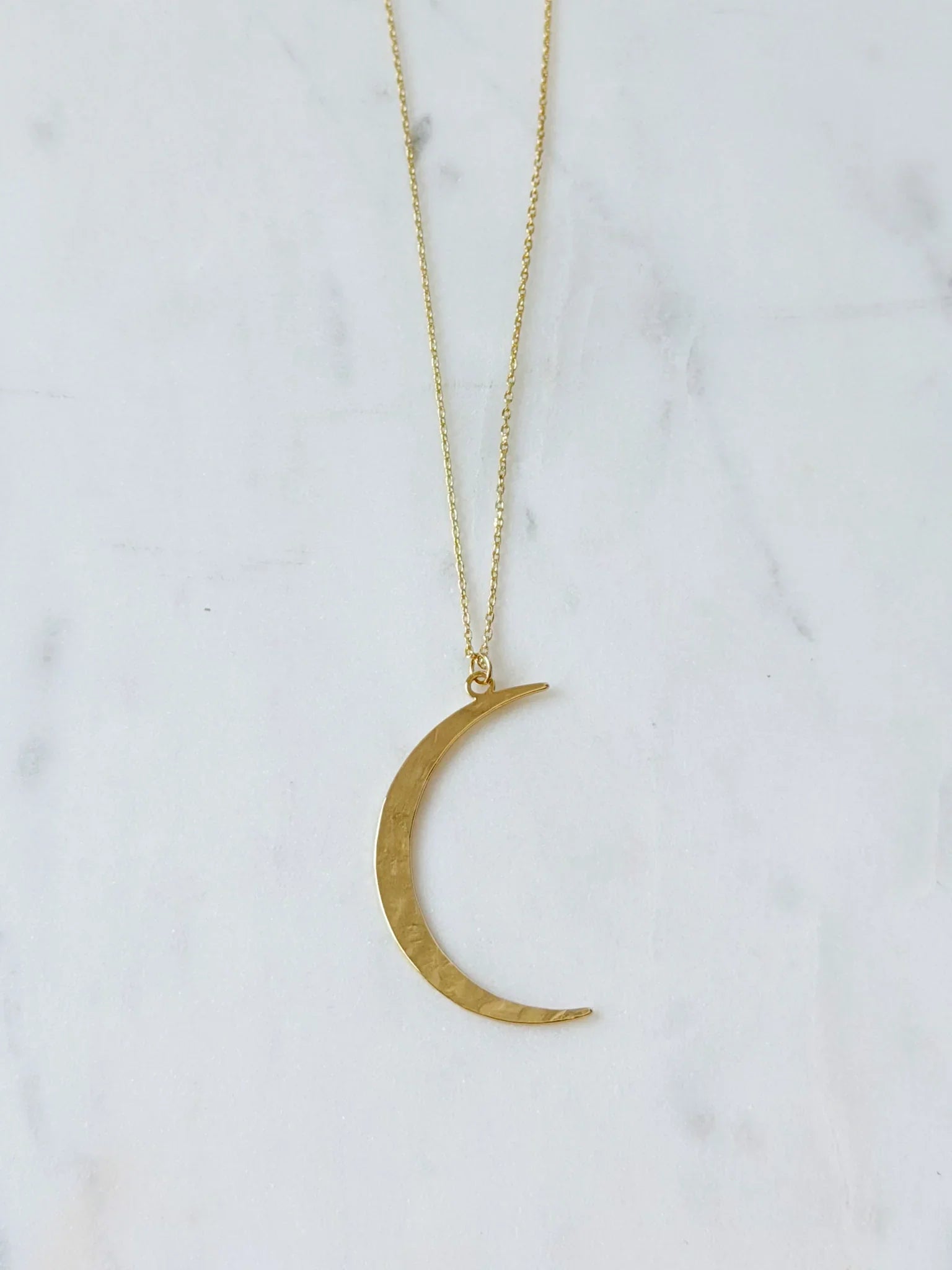 Gilded Moon Pendant Necklace