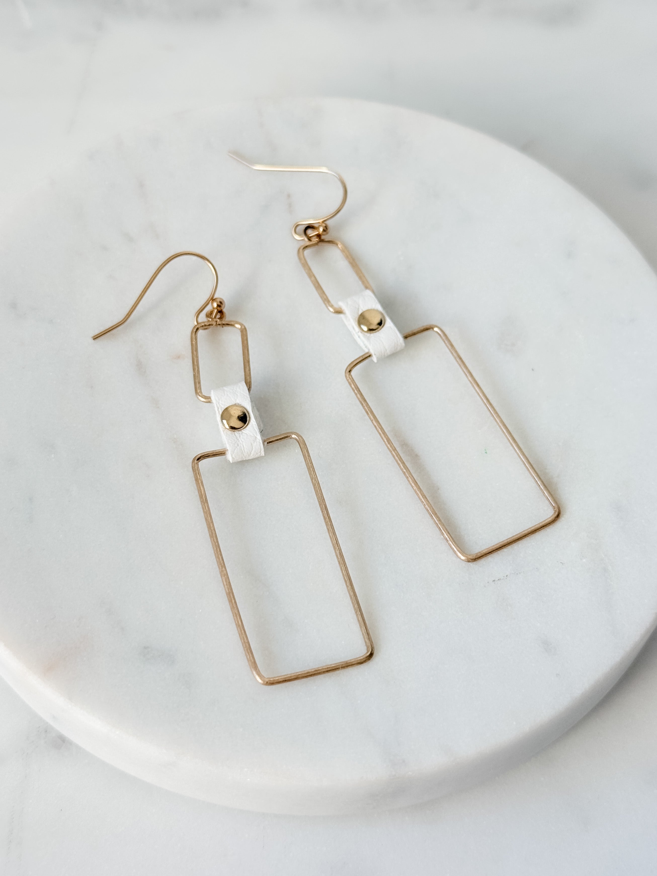 Nadia Leather Link Earrings