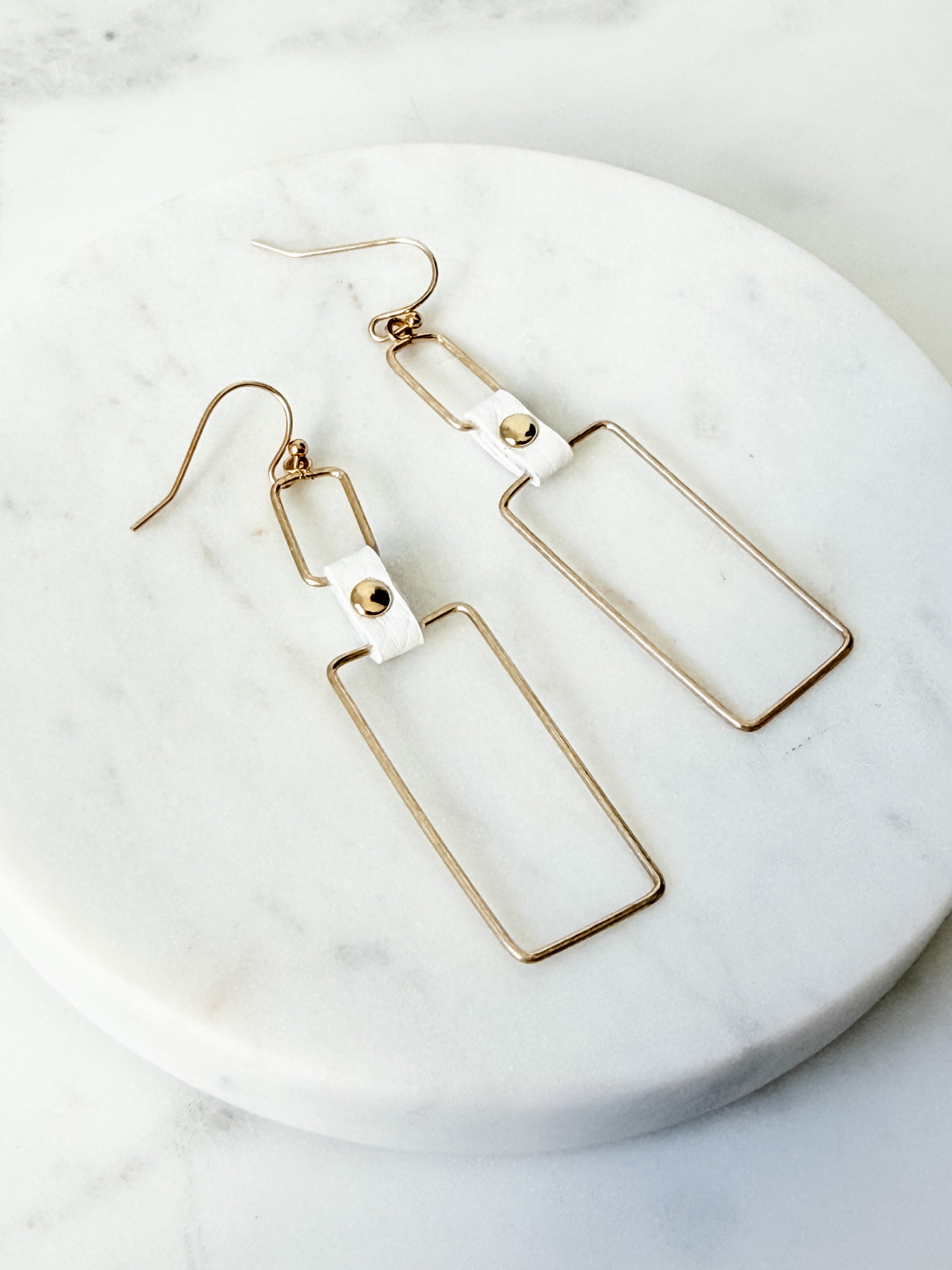 Nadia Leather Link Earrings