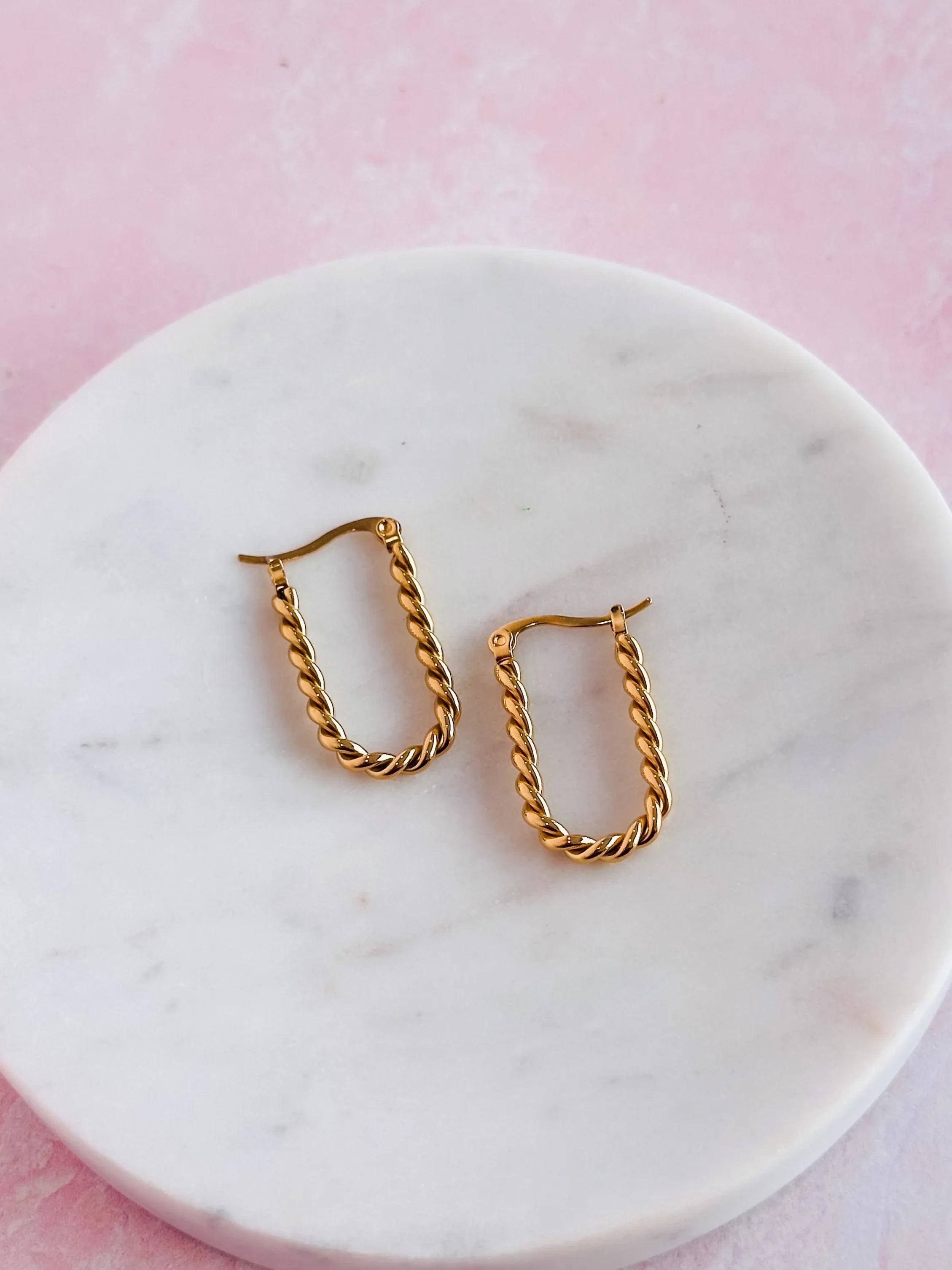 Twisted Pin Hoop Earring