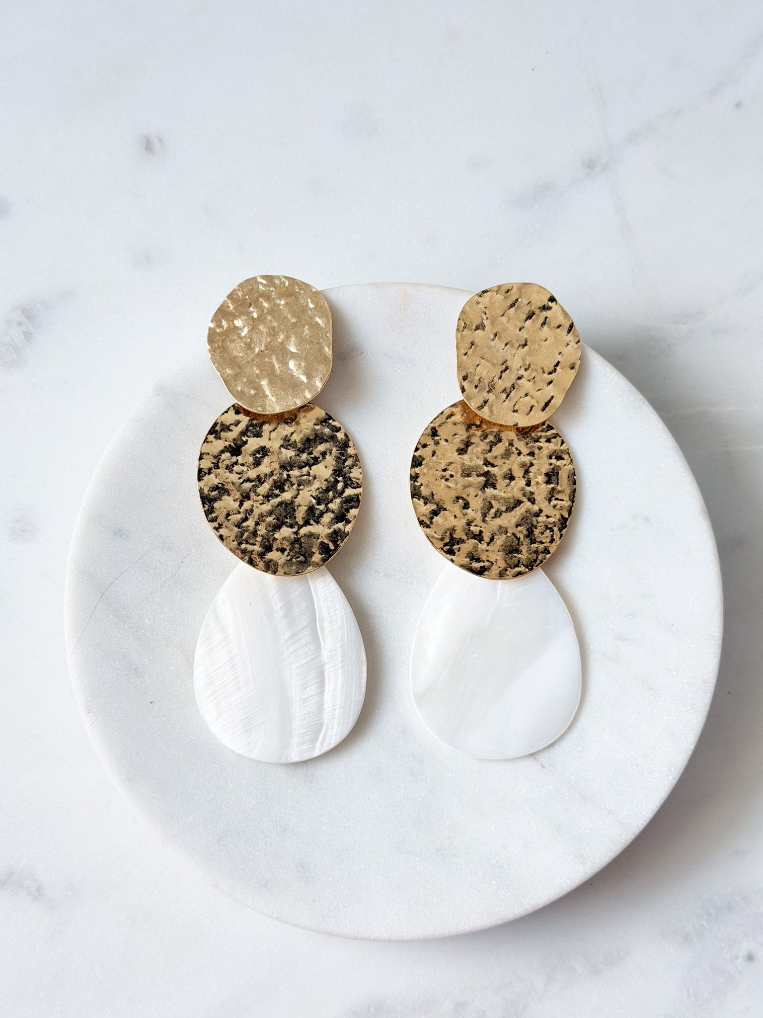 Gilded Pearl Drop Earrings