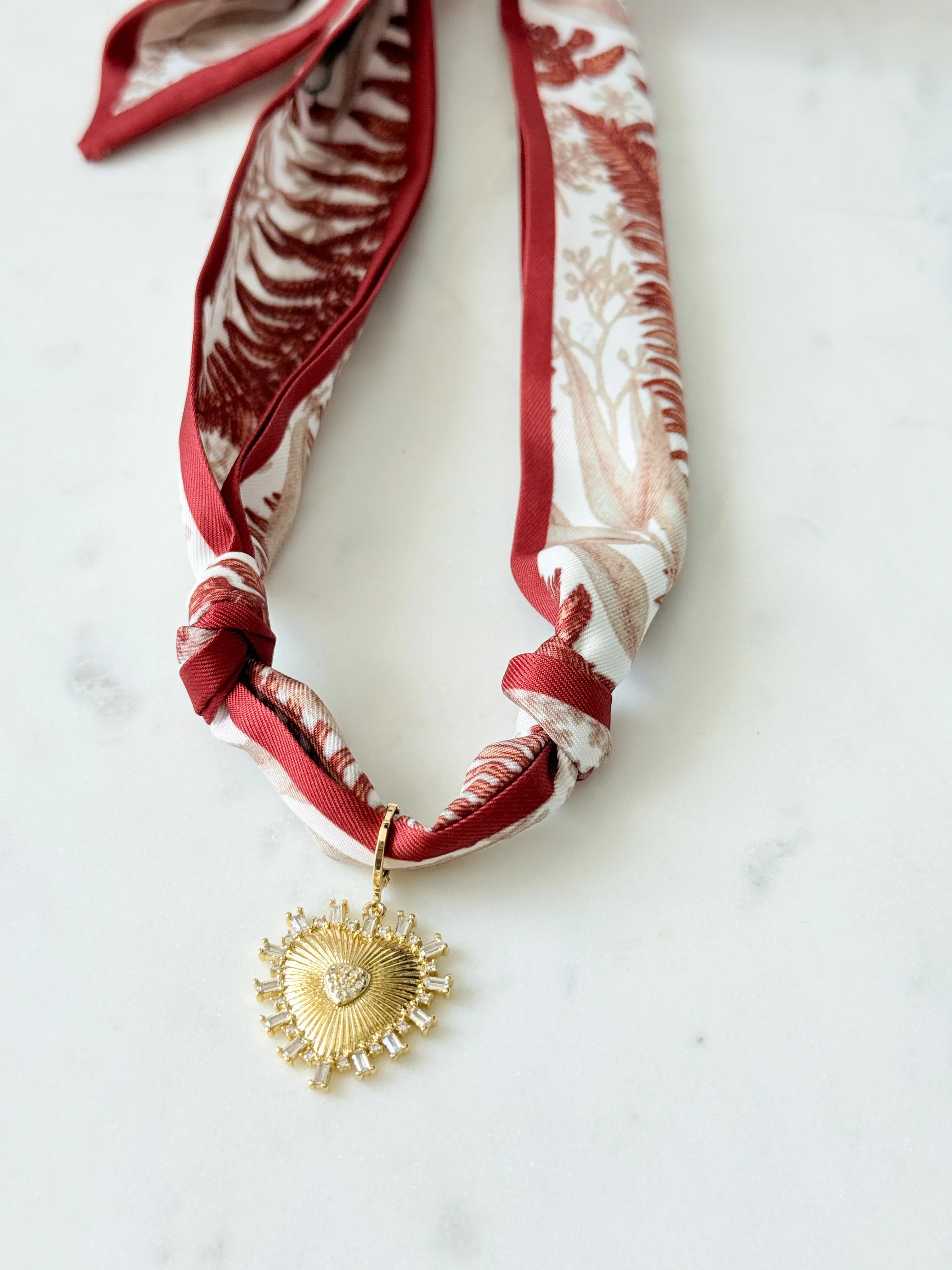 Autumn Heart Scarf Necklace