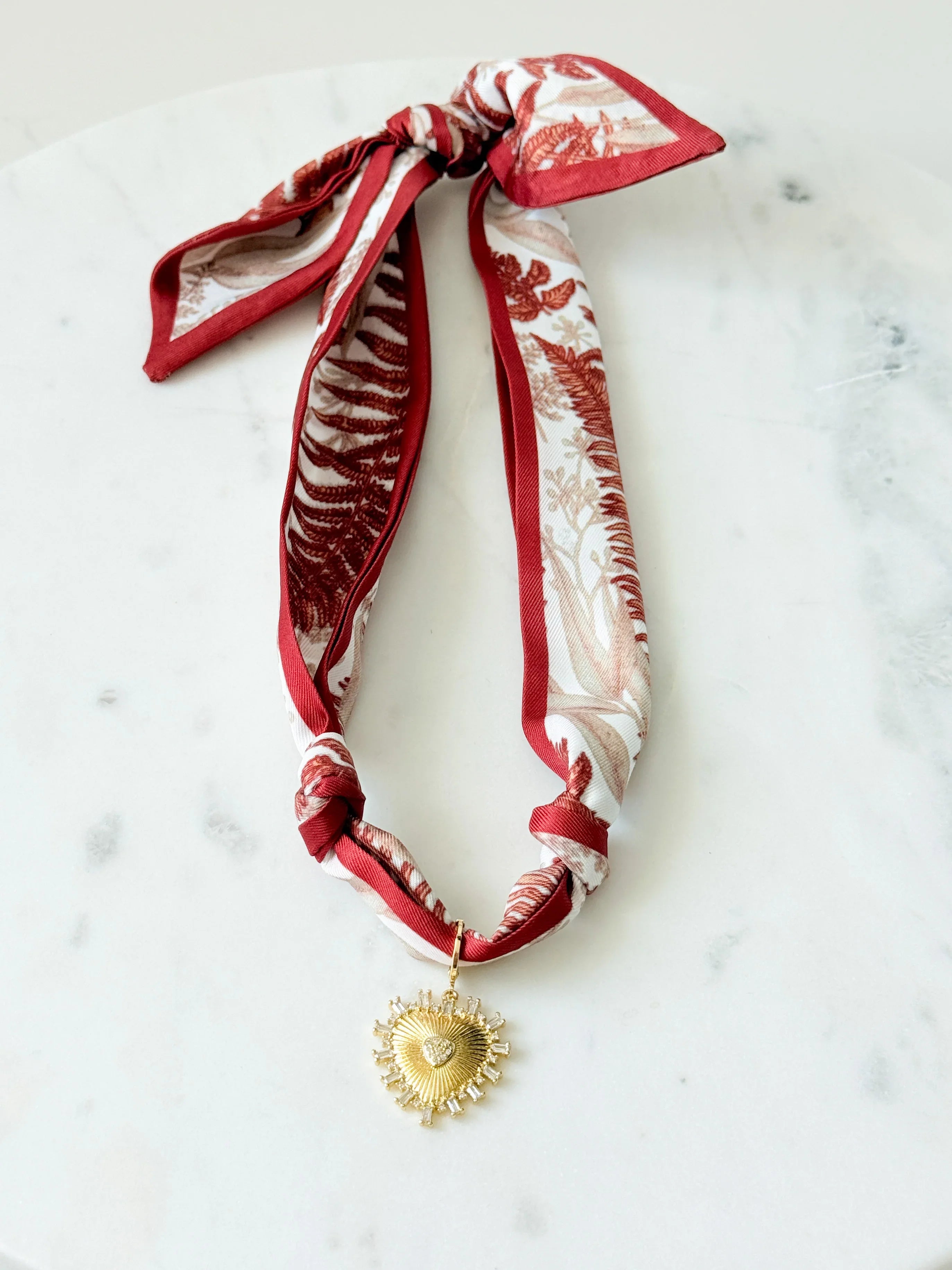 Autumn Heart Scarf Necklace